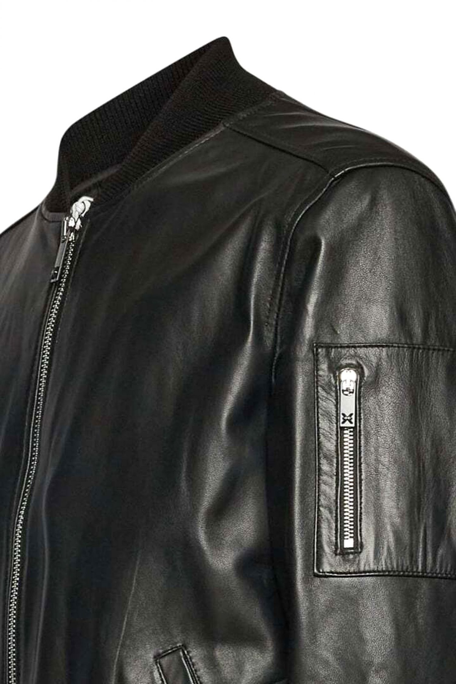 RICHMOND X ΜΠΟΥΦΑΝ JACKET GRILLUS ΔΕΡΜΑ ΜΑΥΡΟ φωτογραφία