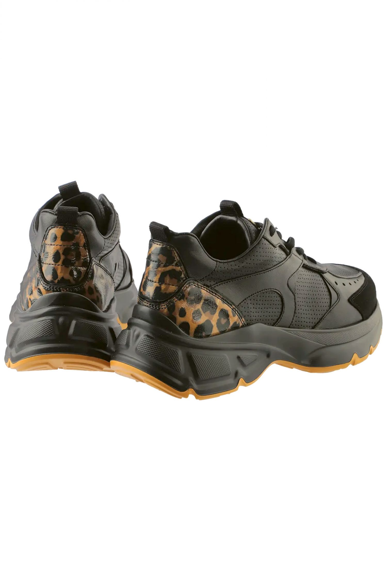 HOGL ΠΑΠΟΥΤΣΙΑ SNEAKERS ΛΕΟΠΑΡ ΛΕΠΤΟΜΕΡΕΙΑ ΜΕΤΑΛΛΙΚΟ LOGO ΜΑΥΡΟ