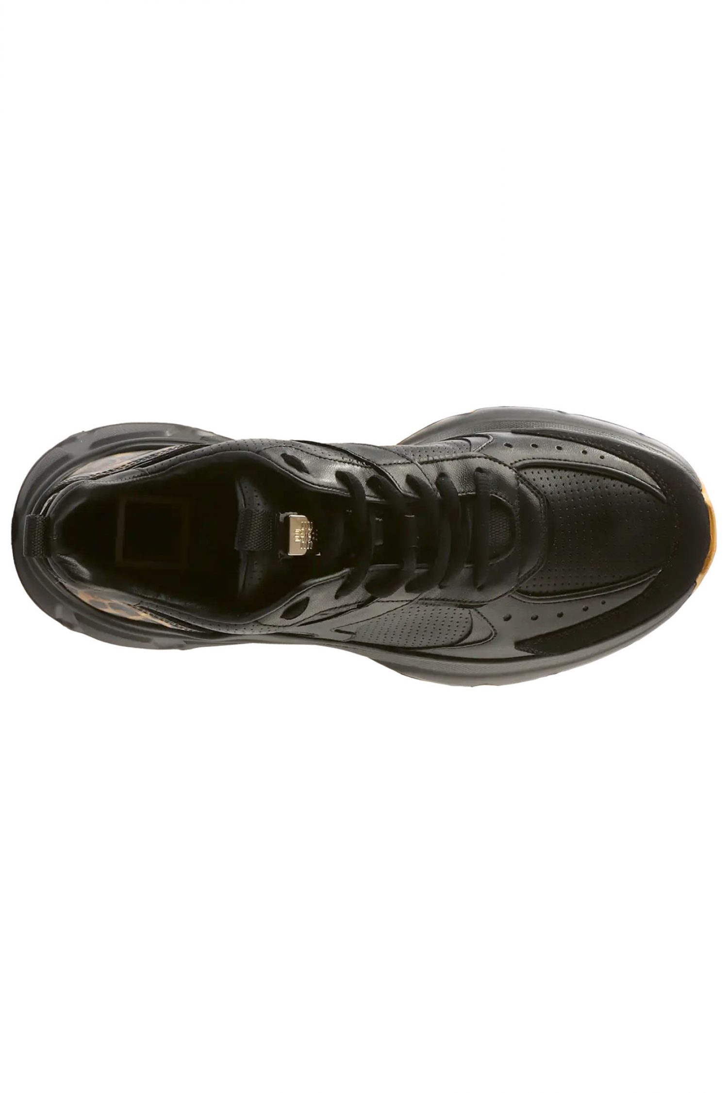 HOGL ΠΑΠΟΥΤΣΙΑ SNEAKERS ΛΕΟΠΑΡ ΛΕΠΤΟΜΕΡΕΙΑ ΜΕΤΑΛΛΙΚΟ LOGO ΜΑΥΡΟ