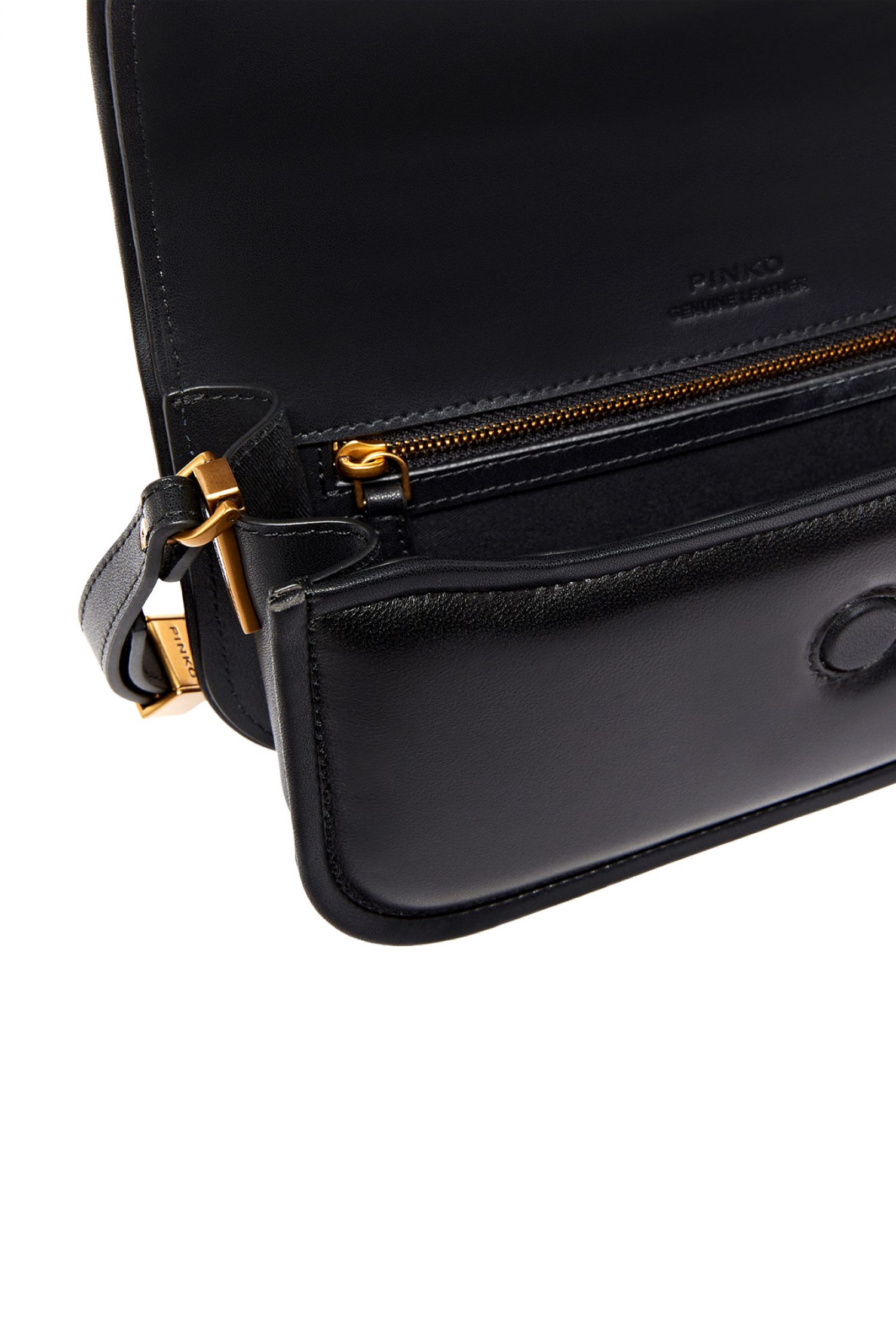 PINKO ΤΣΑΝΤΑ LOVE BOX BAGUETTE NAPPA + VITELLO SETA ΜΑΥΡΟ