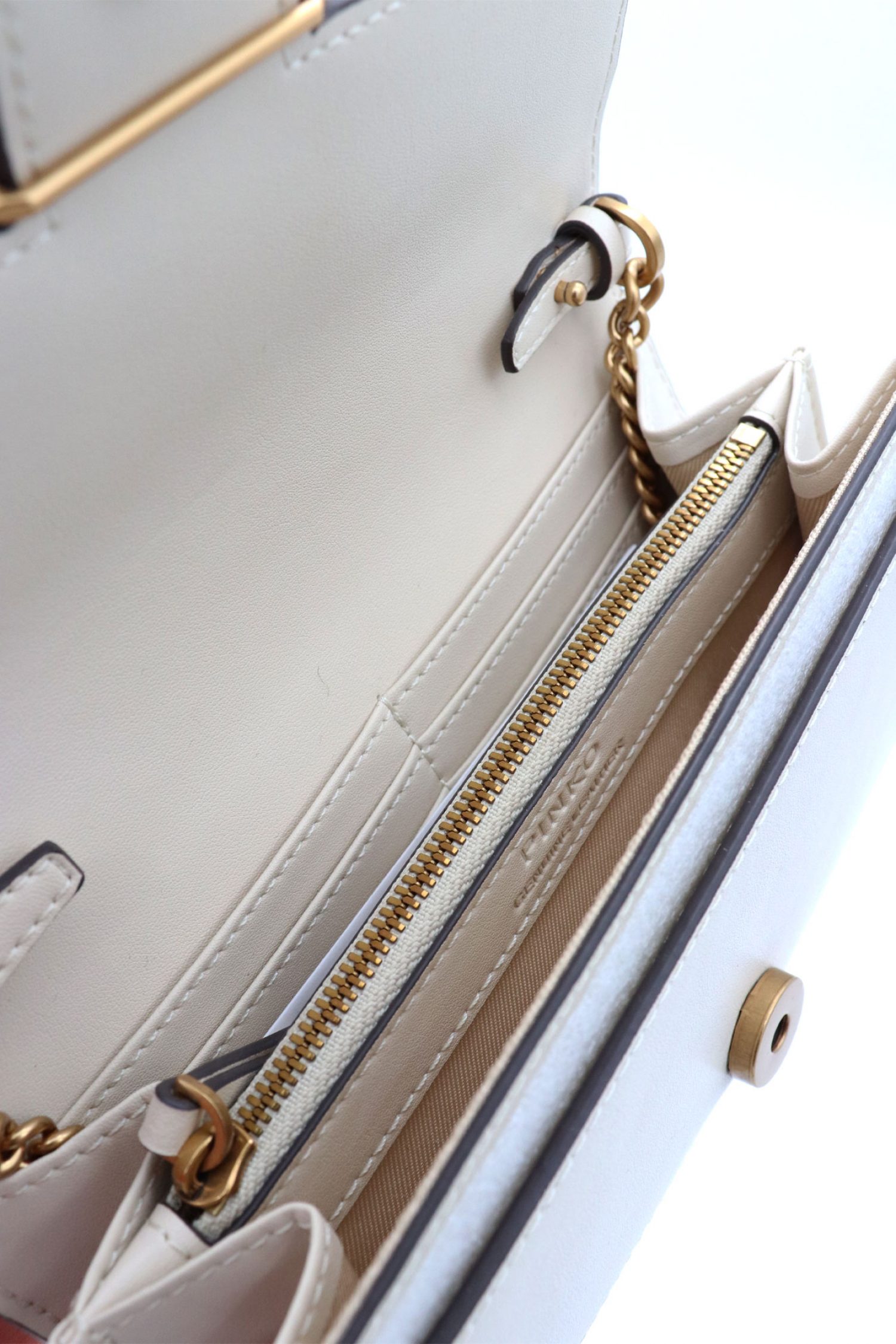 PINKO LOVE ICON WALLET C ΛΕΥΚΟ-ANTIQUE GOLD