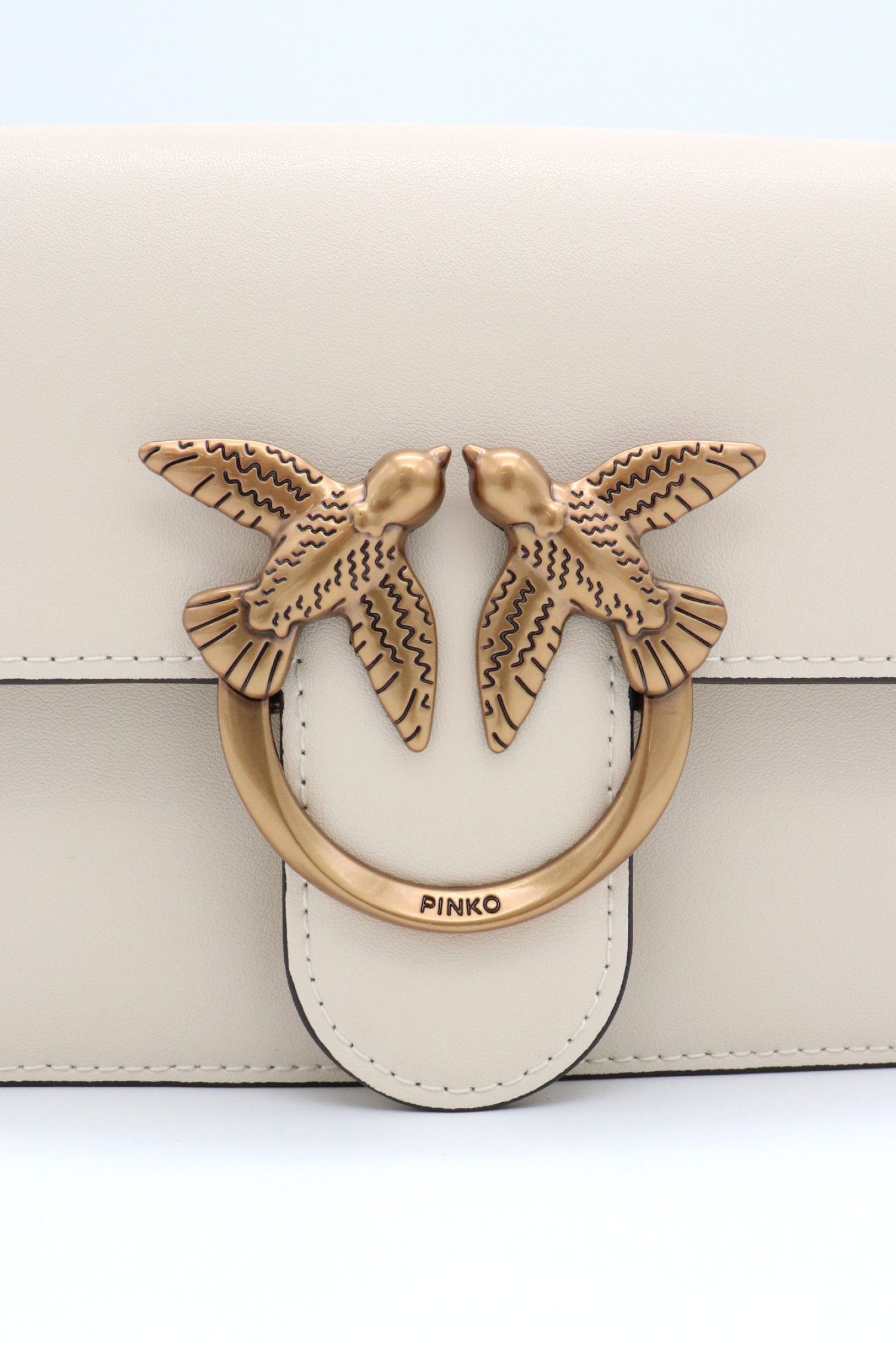 PINKO TΣANTAKI LOVE ONE MINI DC VITELLO SETA ΛΕΥΚΟ φωτογραφία