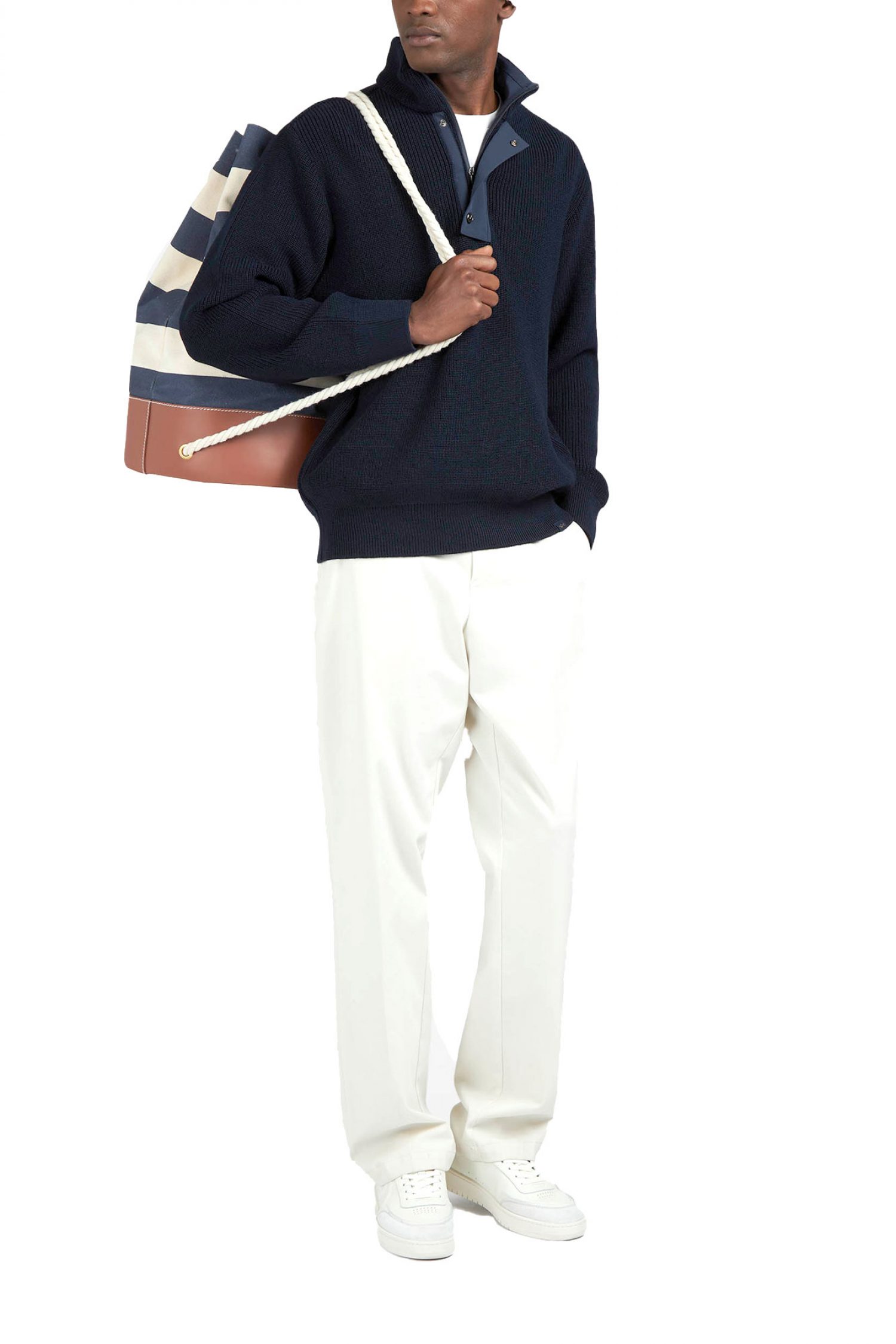 PAUL&SHARK ΠΛΕΚΤΟ HALFZIP LOGO ΜΠΛΕ