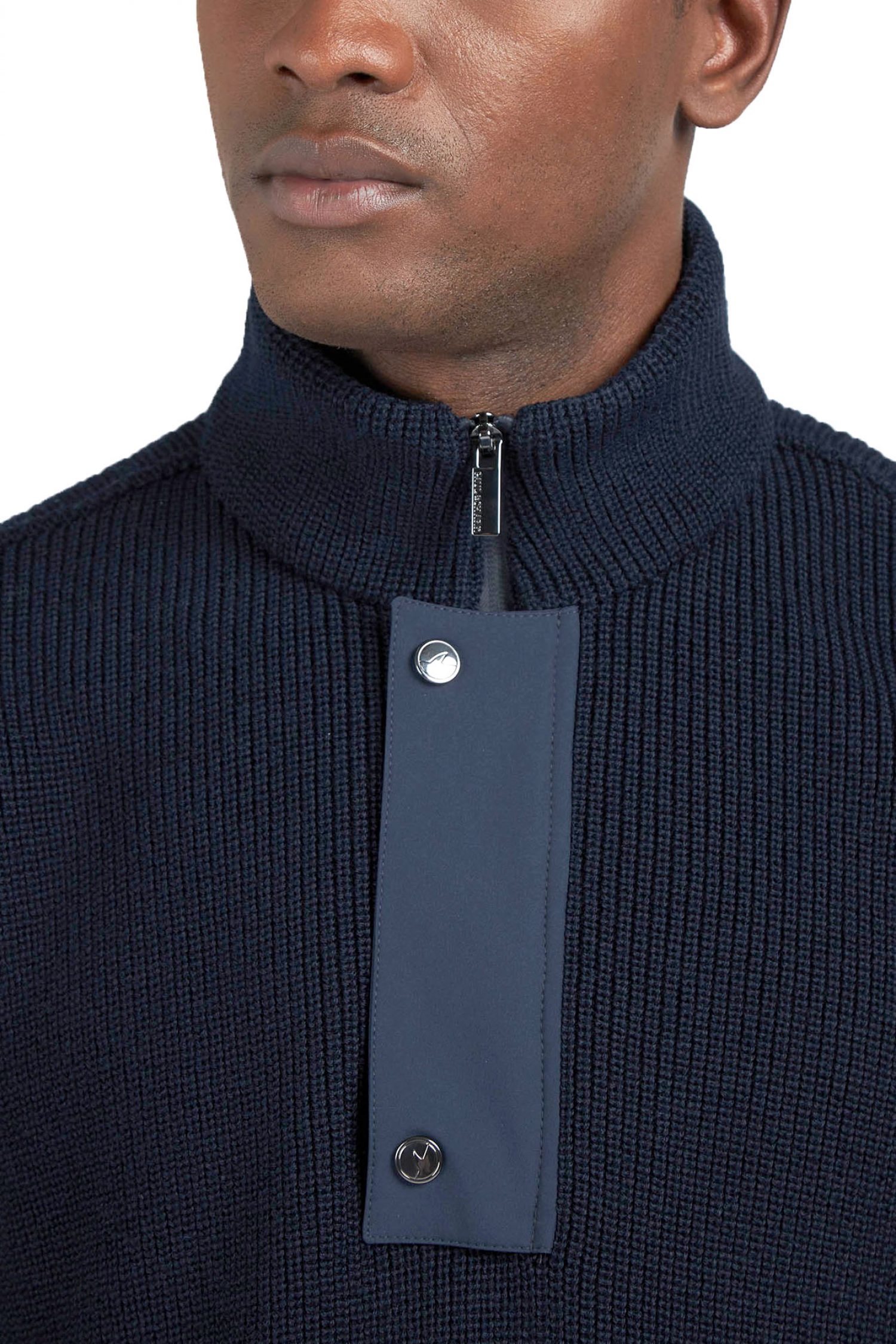 PAUL&SHARK ΠΛΕΚΤΟ HALFZIP LOGO ΜΠΛΕ