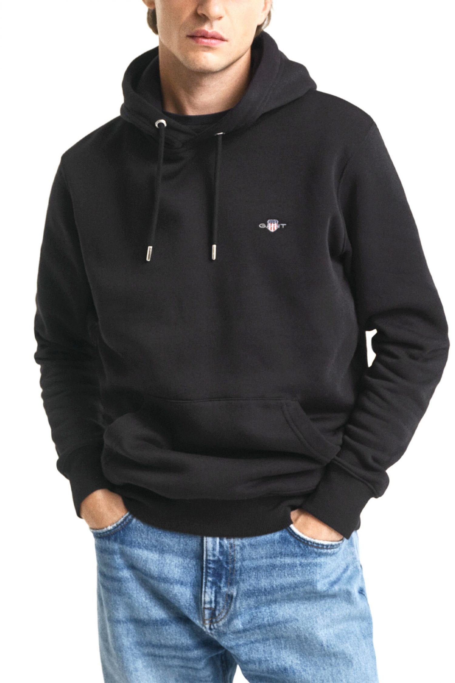 GANT ΦΟΥΤΕΡ REG SHIELD HOODIE ΜΑΥΡΟ