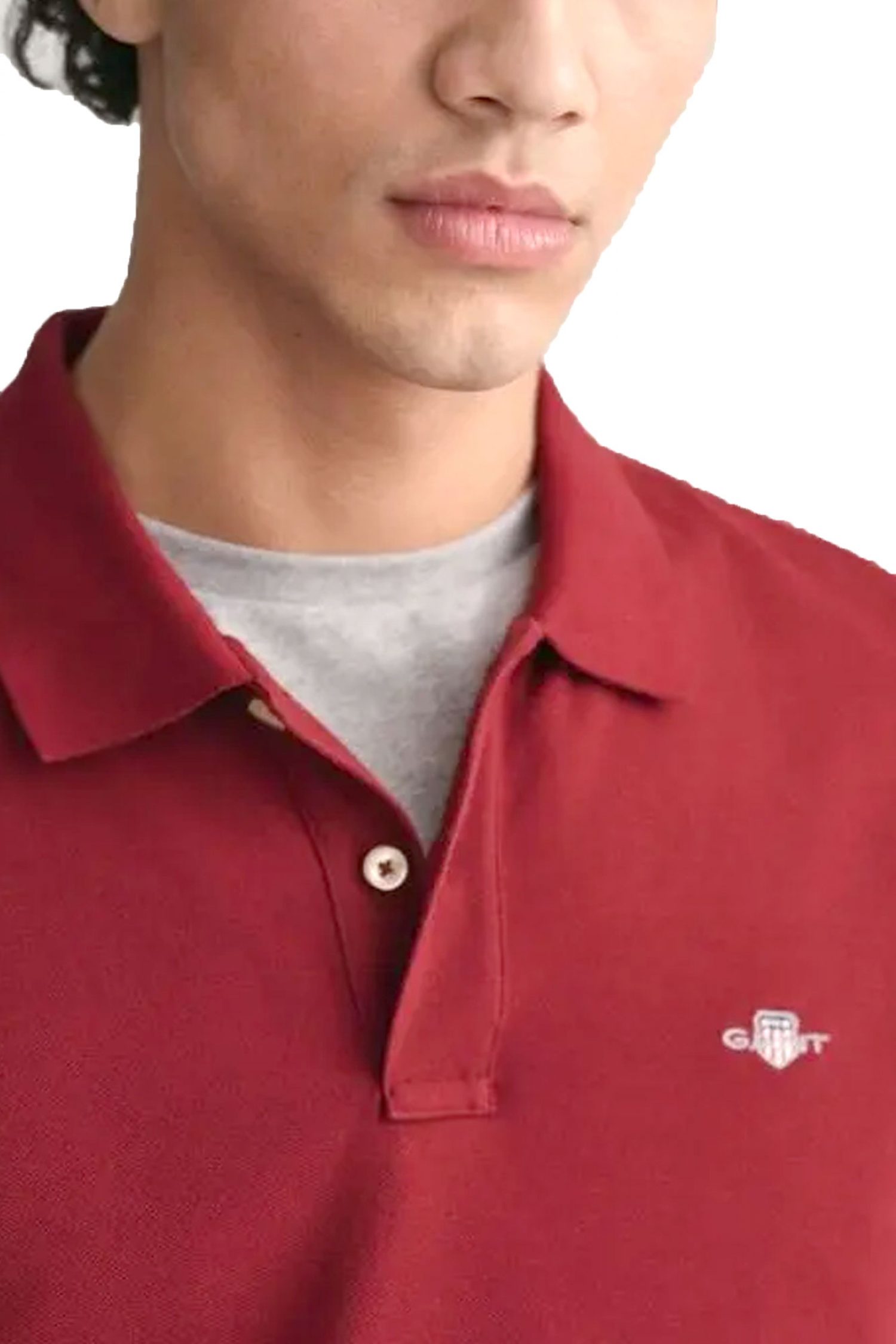 GANT POLO REG SHIELD LS PIQUE RUGGER ΜΠΟΡΝΤΩ