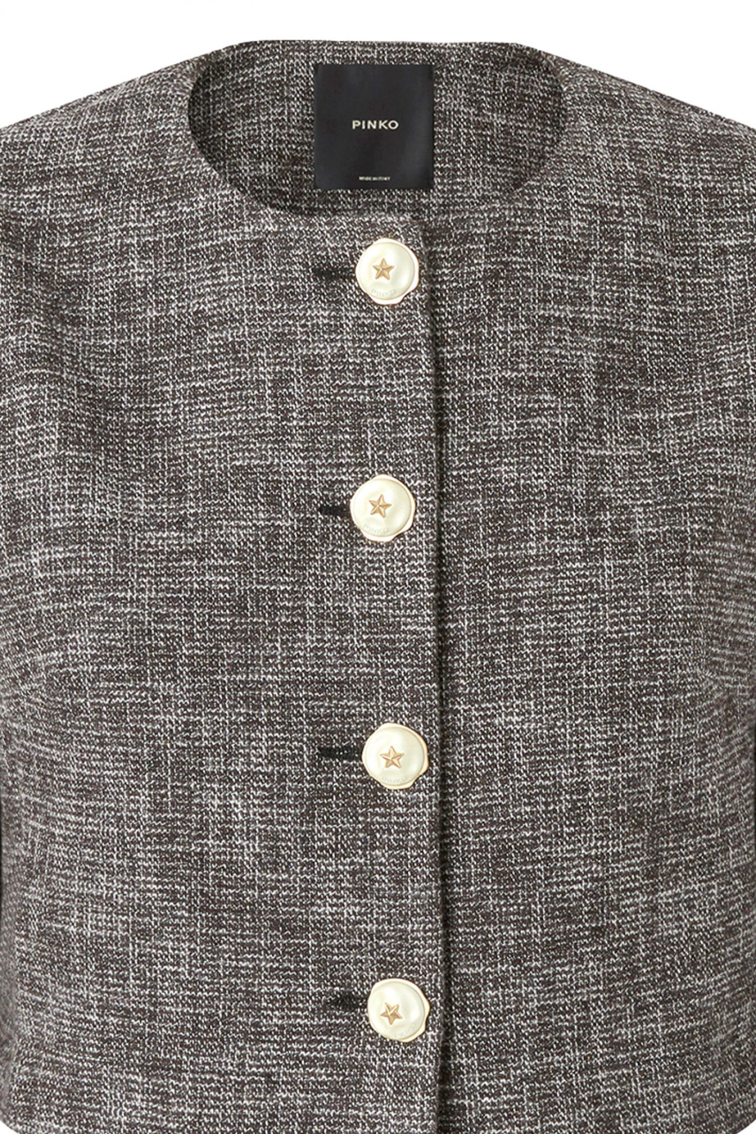 PINKO JACKET CROP NOODLES JACKET ΜΑΥΡΟ-ΚΑΦΕ-ΛΕΥΚΟ φωτογραφία