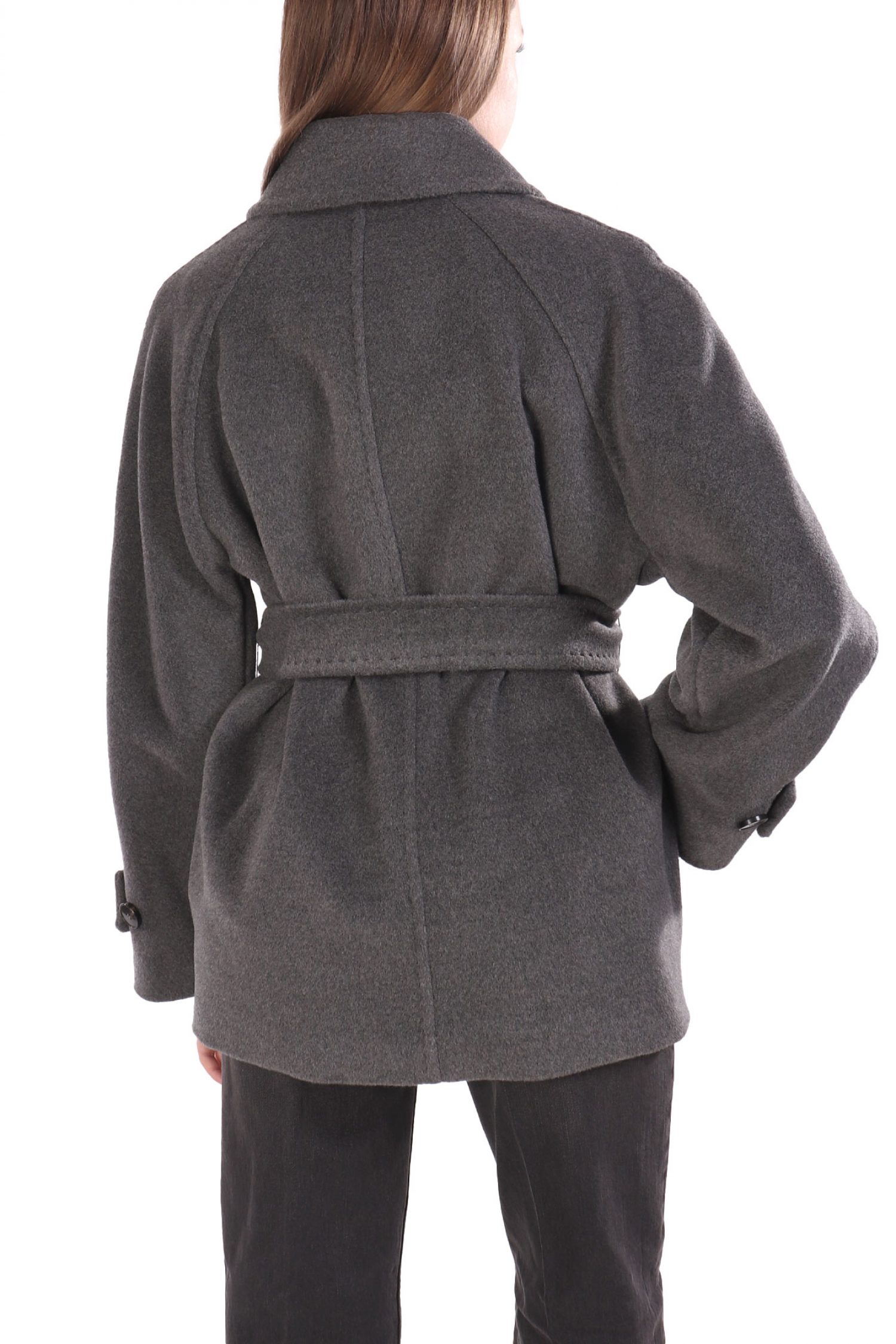 MARELLA ΠΑΛΤΟ DOVERE ΣΤΑΥΡΩΤΟ ΑΠΟΣΠΩΜΕΝΗ ΖΩΝΗ ΓΚΡΙ φωτογραφία