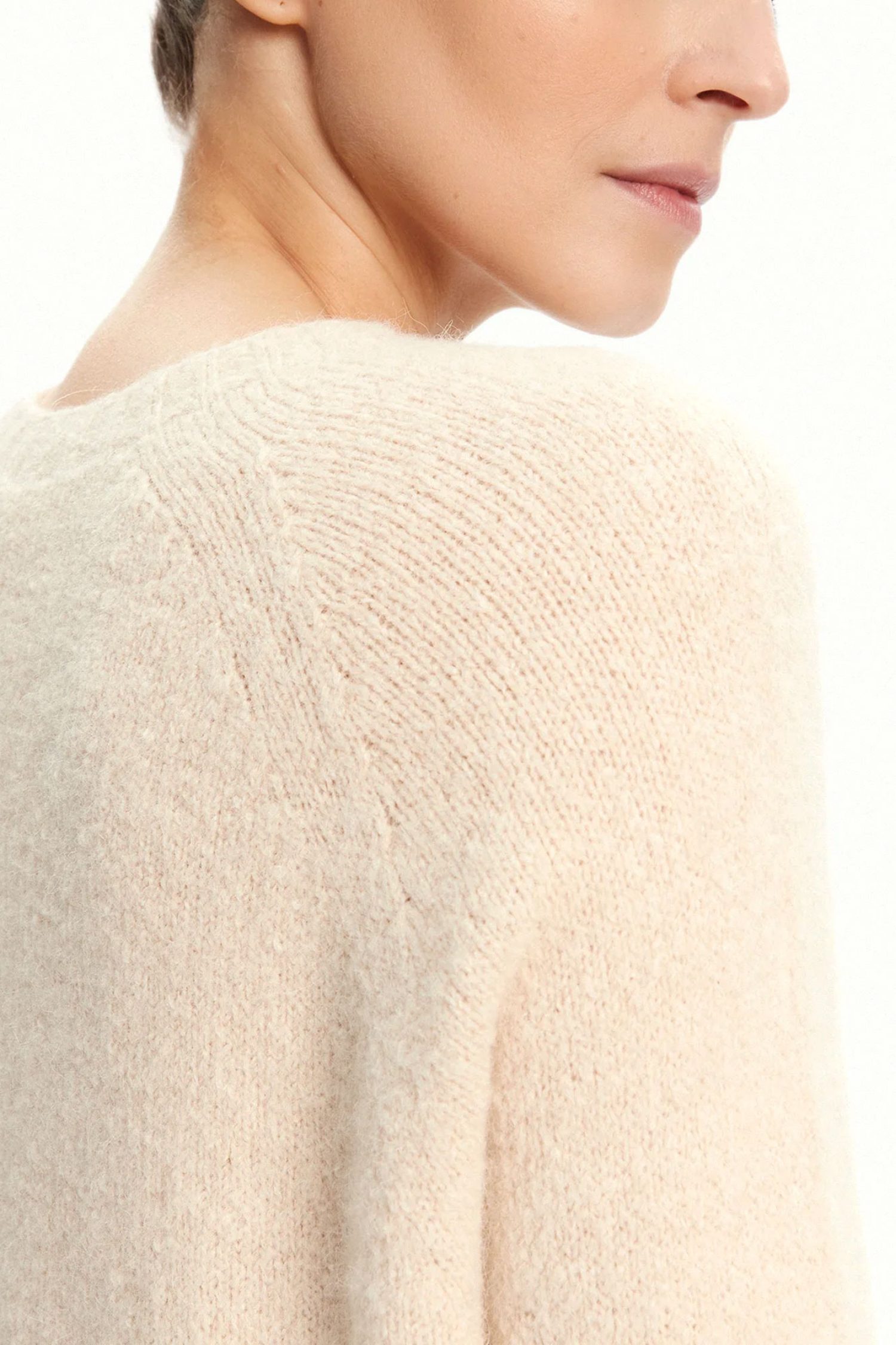 MAX MARA WEEKEND ΠΛΕΚΤΟ ROUND NECK GHIACCI ΕΚΡΟΥ