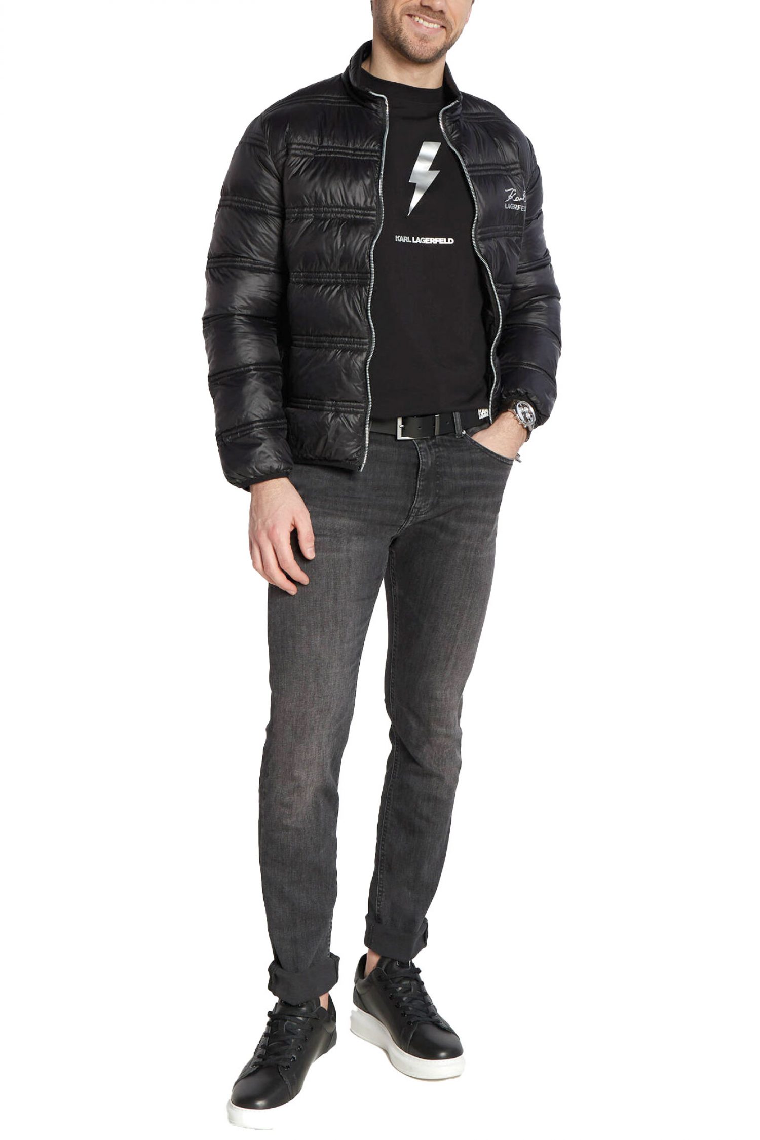 KARL LAGERFELD ΠΑΝΤΕΛΟΝΙ REGULAR FIT JEANS ΑΝΘΡΑΚΙ