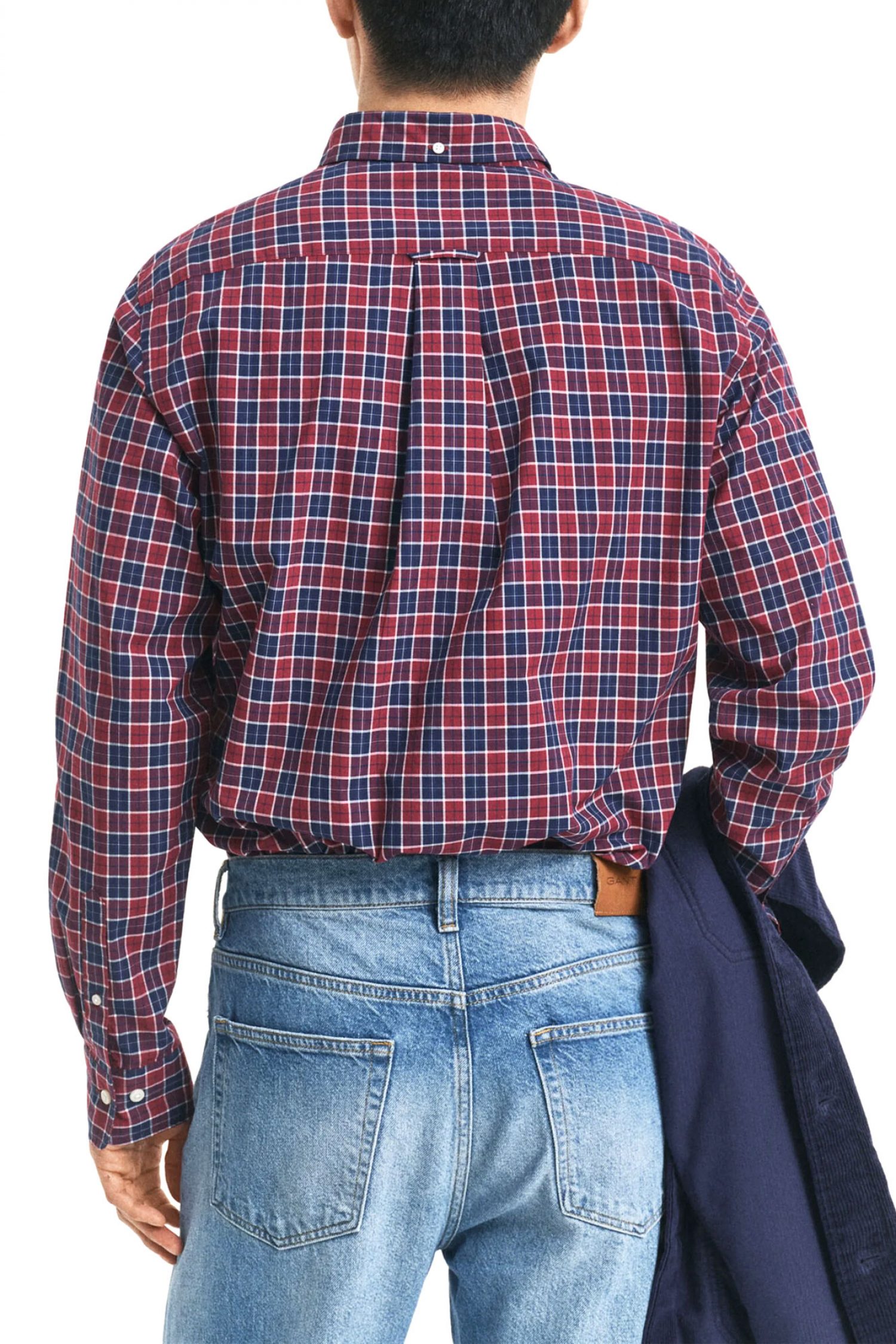 GANT ΠΟΥΚΑΜΙΣΟ ΚΑΡΩ REG CLASSIC POPLIN CHECK ΜΠΟΡΝΤΩ-ΜΠΛΕ
