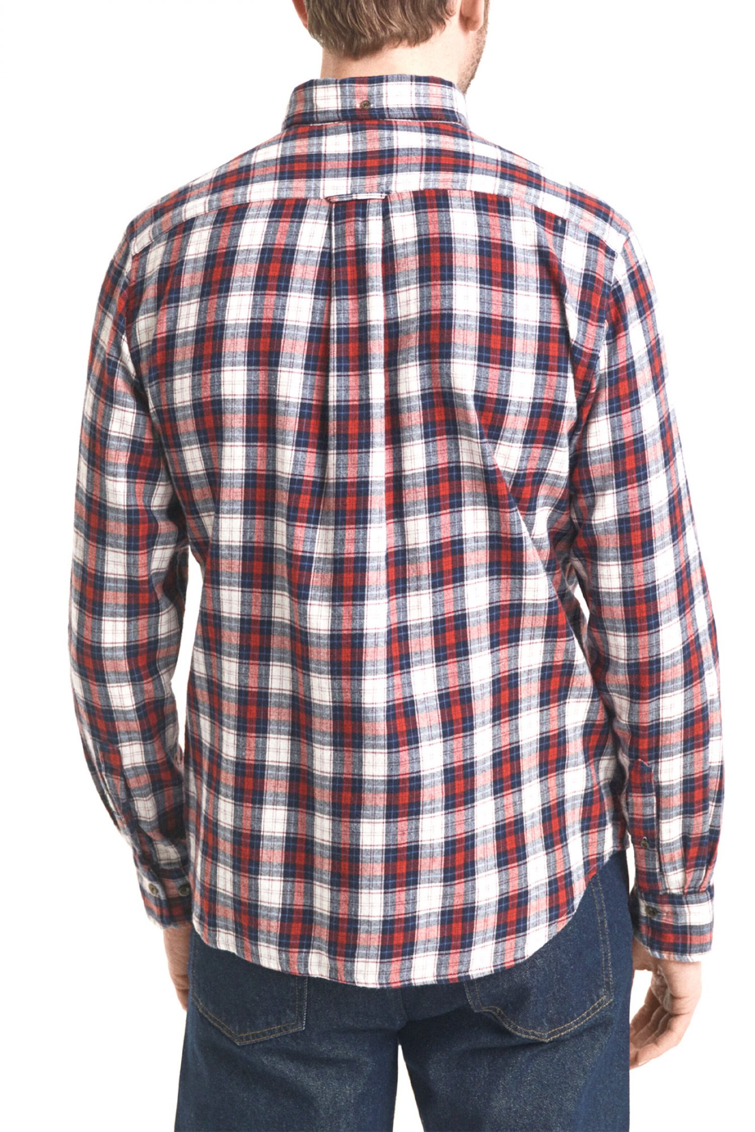 GANT ΠΟΥΚΑΜΙΣΟ ΚΑΡΩ REG WINDBLOWN FLANNEL CHECK SHIRT ΚΟΚΚΙΝΟ-ΜΠΛΕ-ΕΚΡΟΥ