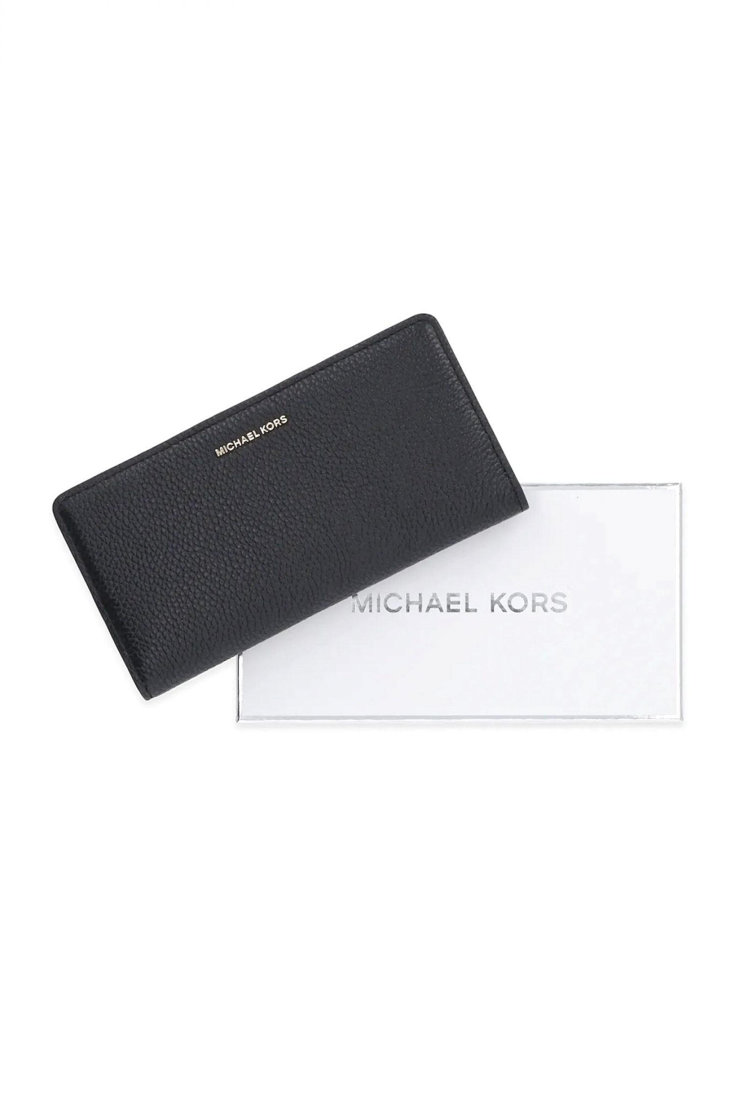 MICHAEL KORS ΠΟΡΤΟΦΟΛΙ BRYANT METAΛΛΙΚΟ LOGO MAYΡΟ φωτογραφία