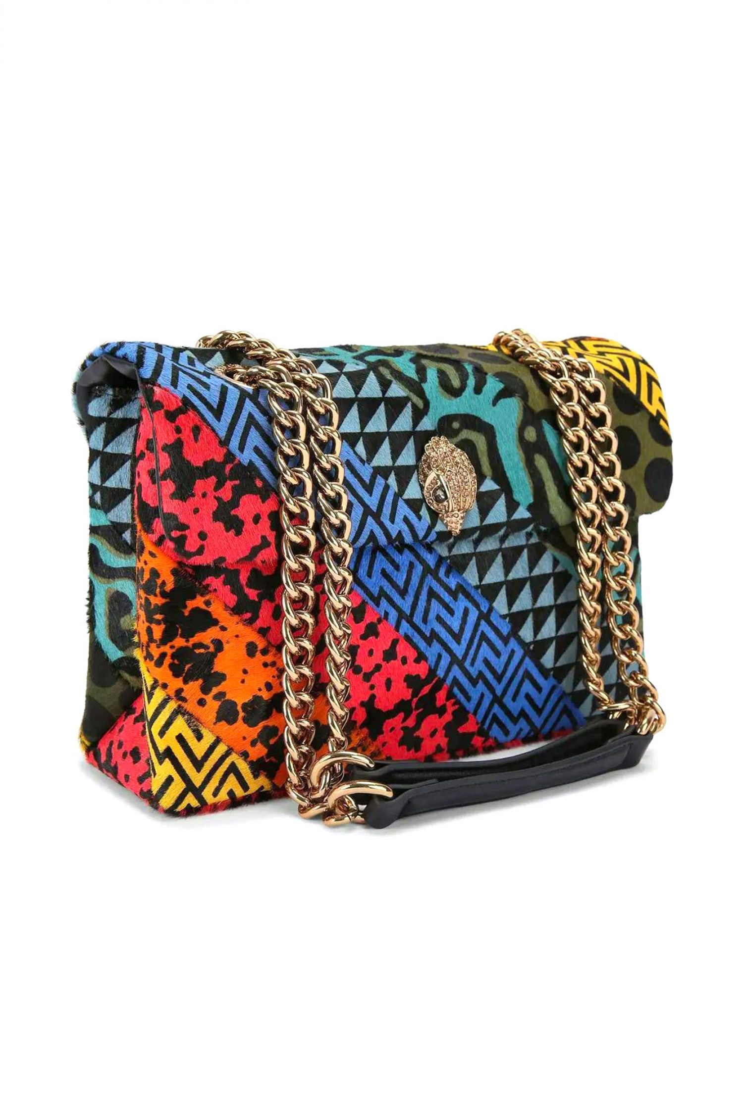 KURT GEIGER ΤΣΑΝΤΑ CROSSBODY/ΩΜΟΥ LEATHER KENSINGTON L AΛΥΣΙΔΑ LOGO ΠΟΛΥΧΡΩΜΗ