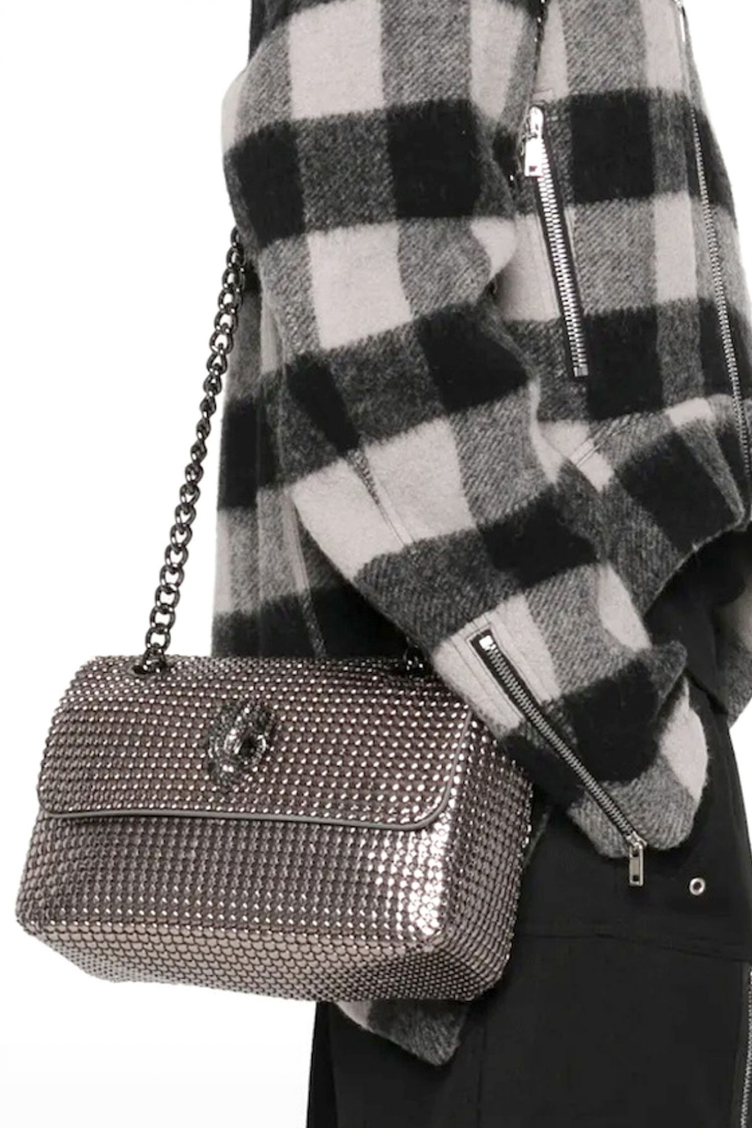 KURT GEIGER ΤΣΑΝΤΑ ΩΜΟΥ/CROSSBODY KENSINGTON CHAINMAIL ΜΕΤΑΛΛΙΚΑ ΤΡΟΥΞ ΑΛΥΣΙΔΑ LOGO ΑΣΗΜΙ φωτογραφία