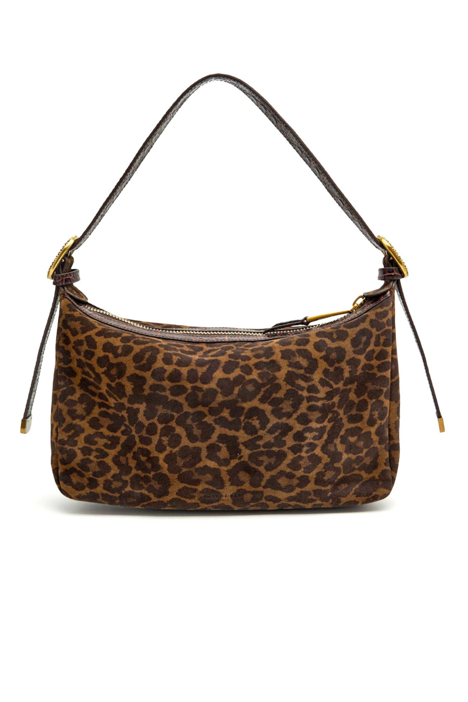 KURT GEIGER ΤΣΑΝΤΑ ΩΜΟΥ CHELSEA SOFT SHOULDER BAG ΛΕΟΠΑΡ LOGO ΚΑΦΕ ΣΚΟΥΡΟ