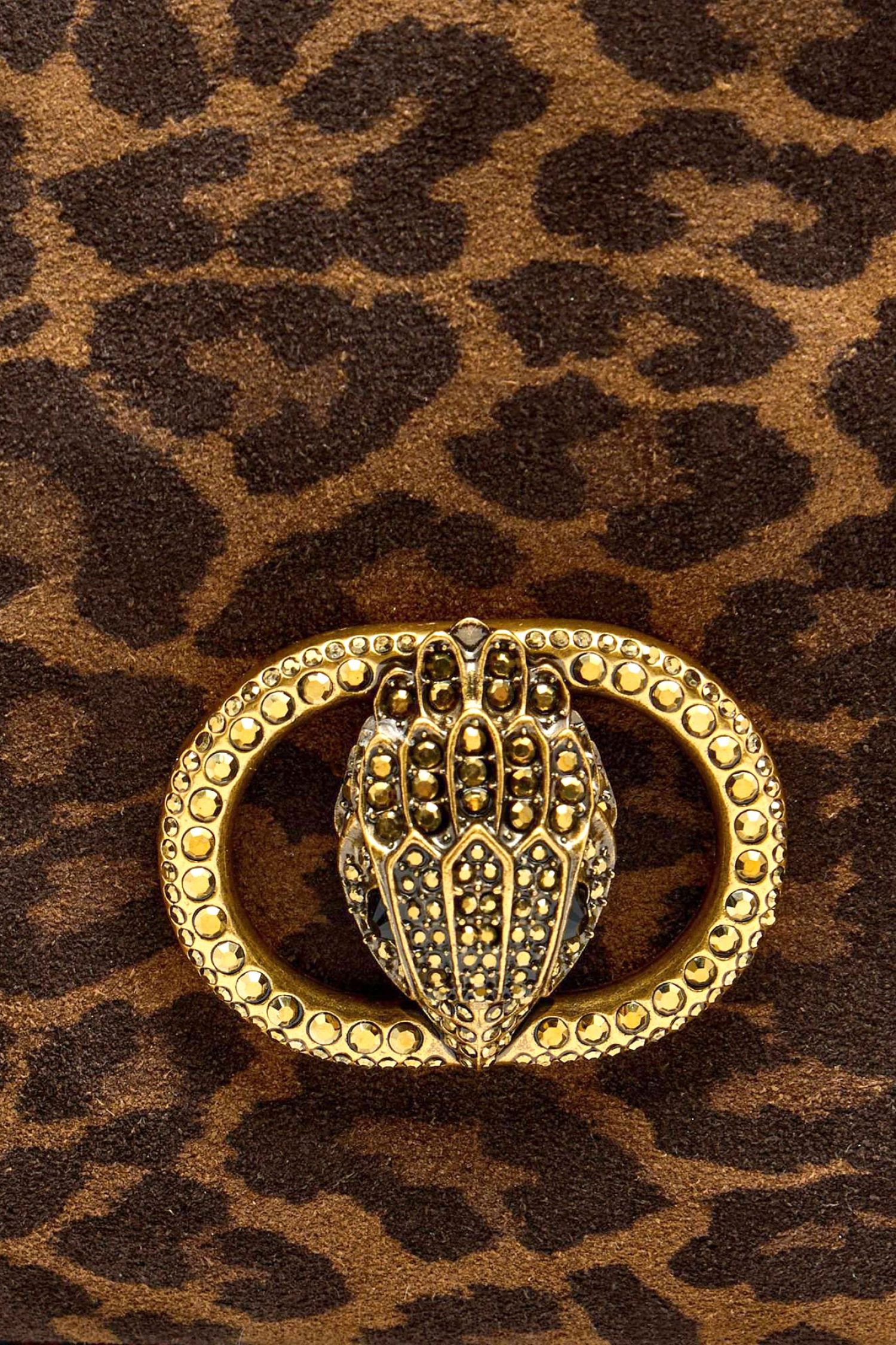 KURT GEIGER ΤΣΑΝΤΑ ΩΜΟΥ CHELSEA SOFT SHOULDER BAG ΛΕΟΠΑΡ LOGO ΚΑΦΕ ΣΚΟΥΡΟ