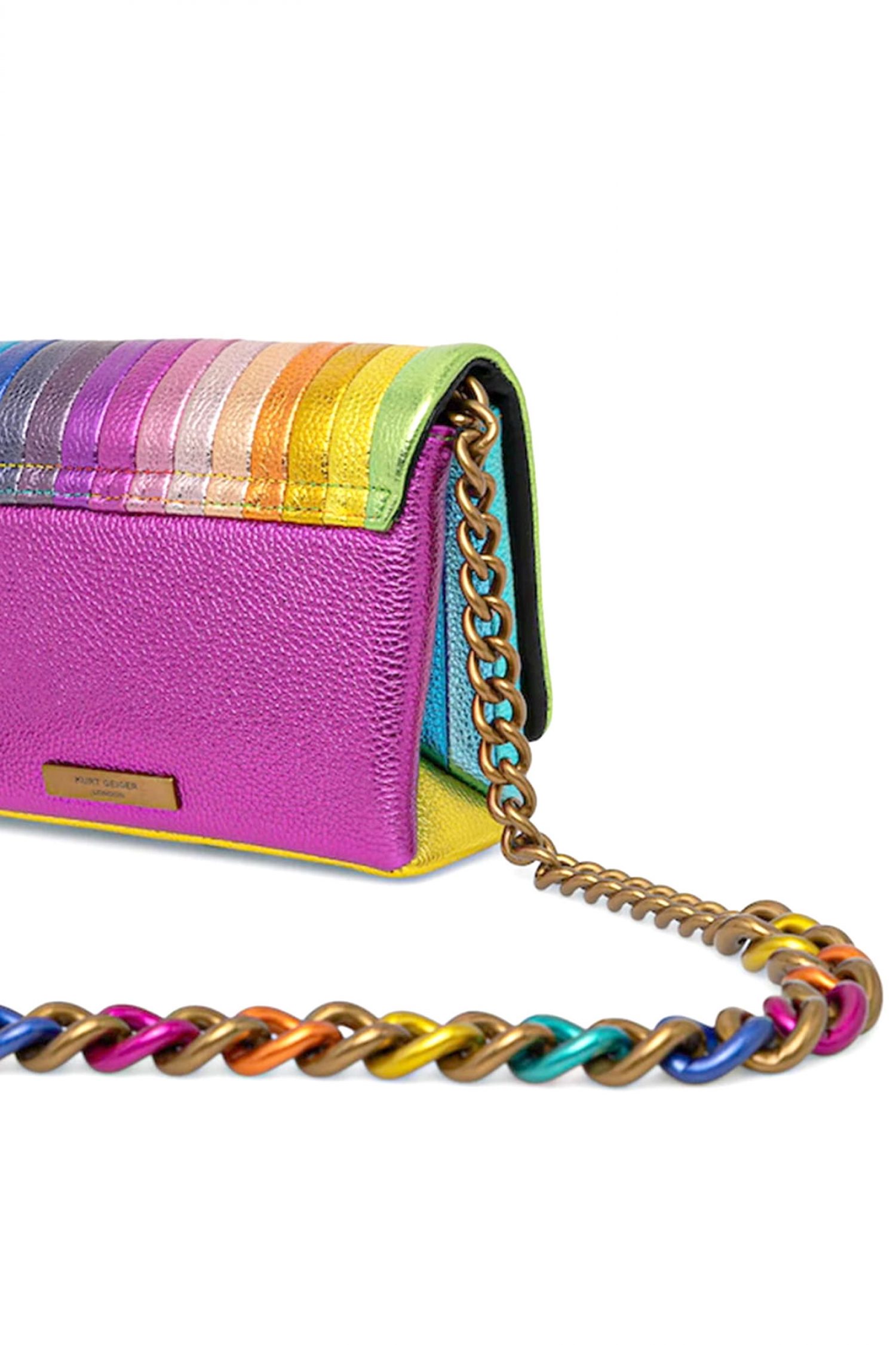 KURT GEIGER TΣΑΝΤΑ CROSSBODY/ΩΜΟΥ MINI KENSINGTON KURT Q AΛΥΣΙΔΑ ΜΕΤΑΛΛΙΚΑ ΧΡΩΜΑΤΑ LOGO ΠΟΛΥΧΡΩΜΟ φωτογραφία