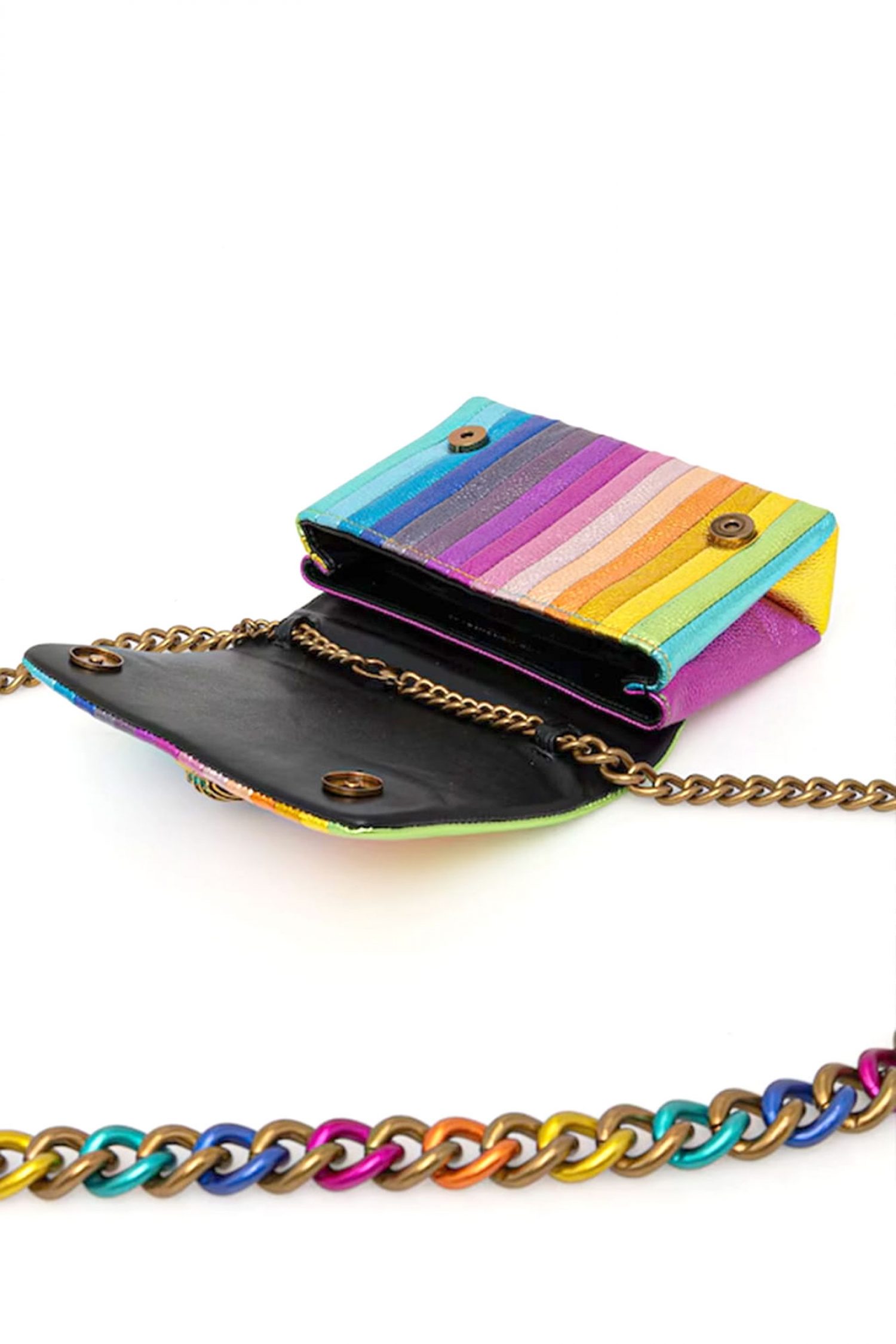 KURT GEIGER TΣΑΝΤΑ CROSSBODY/ΩΜΟΥ MINI KENSINGTON KURT Q AΛΥΣΙΔΑ ΜΕΤΑΛΛΙΚΑ ΧΡΩΜΑΤΑ LOGO ΠΟΛΥΧΡΩΜΟ φωτογραφία