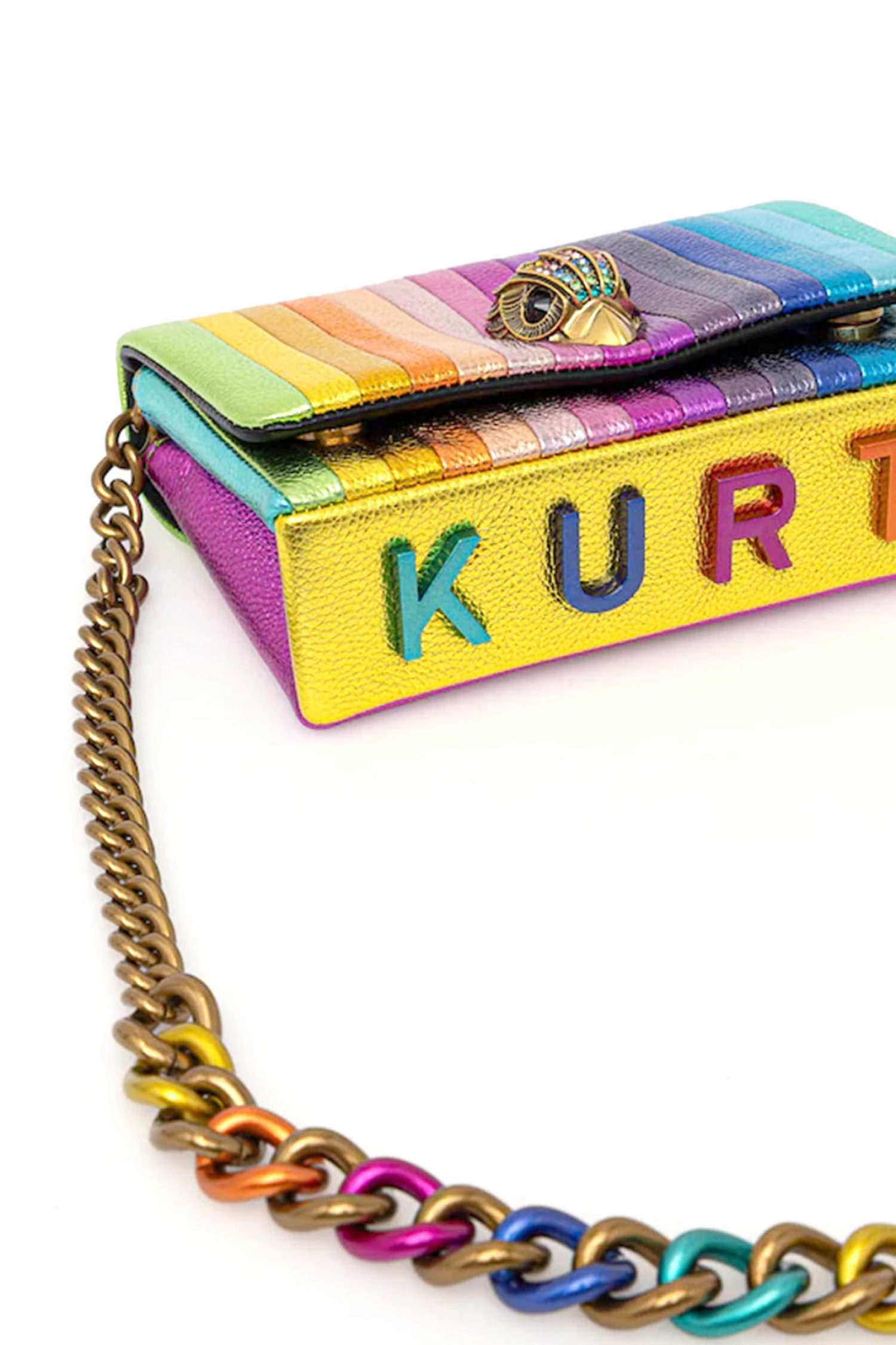 KURT GEIGER TΣΑΝΤΑ CROSSBODY/ΩΜΟΥ MINI KENSINGTON KURT Q AΛΥΣΙΔΑ ΜΕΤΑΛΛΙΚΑ ΧΡΩΜΑΤΑ LOGO ΠΟΛΥΧΡΩΜΟ φωτογραφία