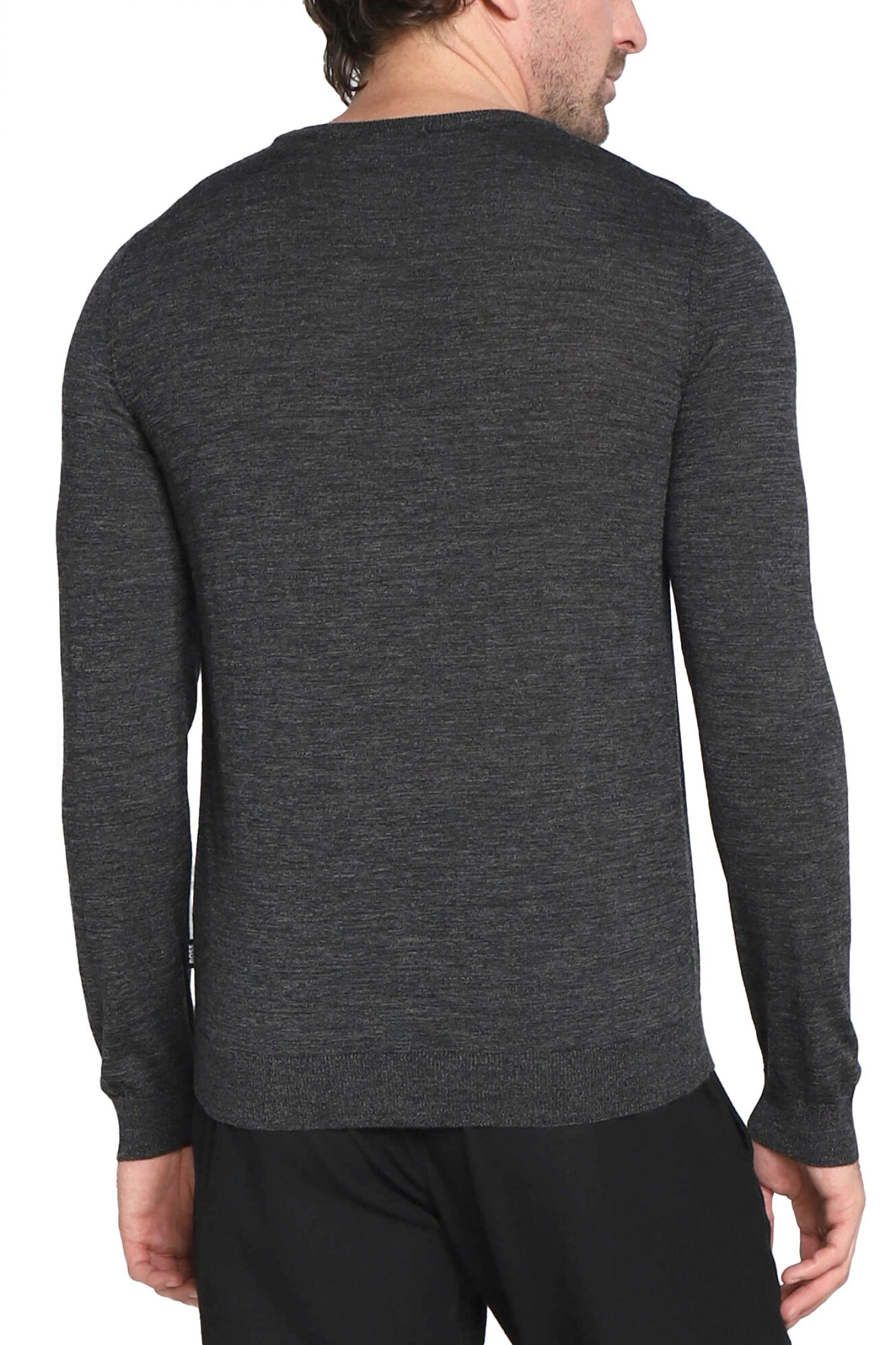 BOSS ΠΛΕΚΤΟ CREW NECK LENO-P ΑΝΘΡΑΚΙ