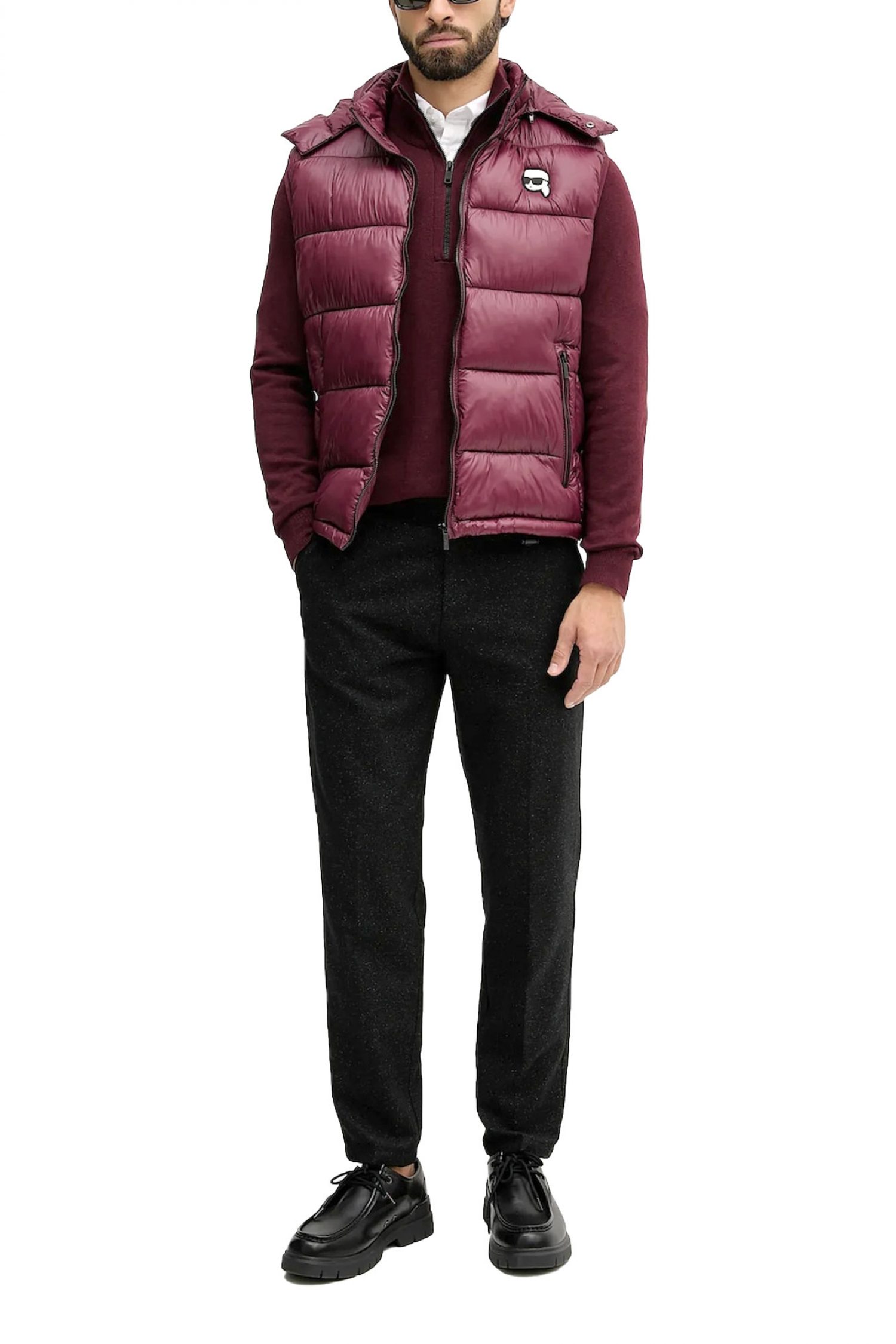 BOSS CASUAL ΠΛΕΚΤΟ HALFZIP KANOBIX S ΜΠΟΡΝΤΩ