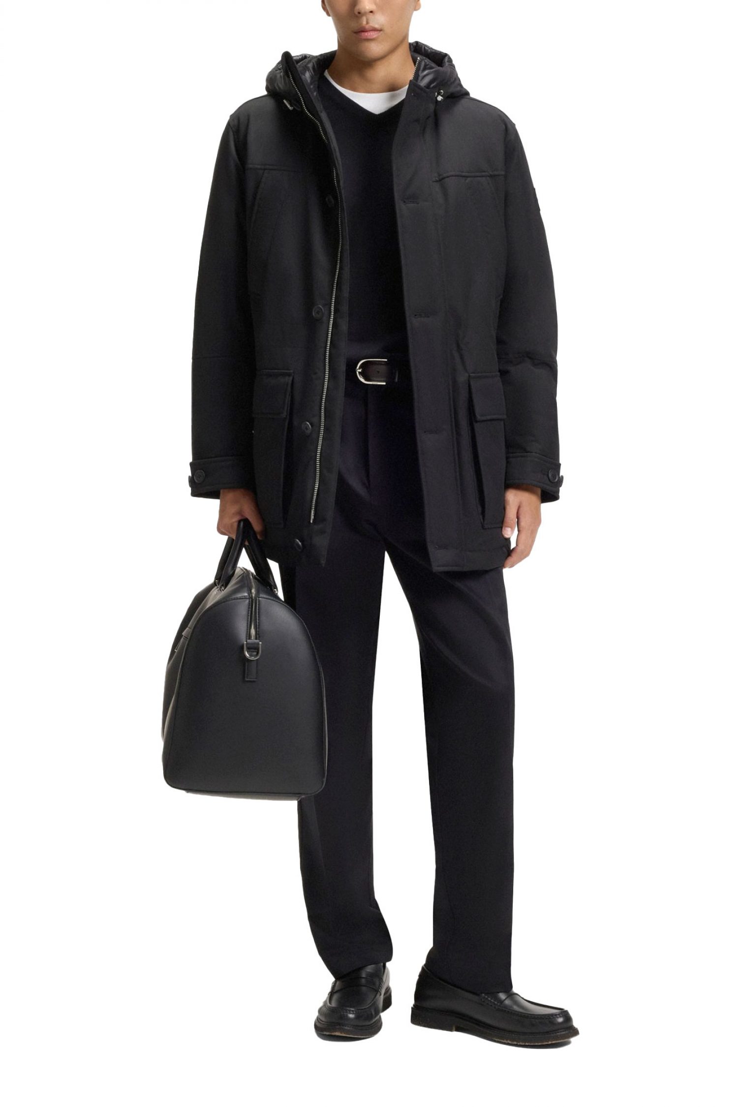 BOSS ΜΠΟΥΦΑΝ JACKET HOODIE H-DETONI ΜΑΥΡΟ