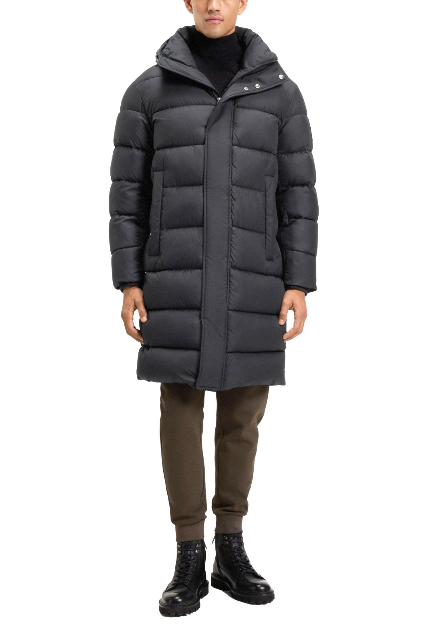 BOSS ΜΠΟΥΦΑΝ PUFFER H-CENUTO HOODIE ΜΑΥΡΟ