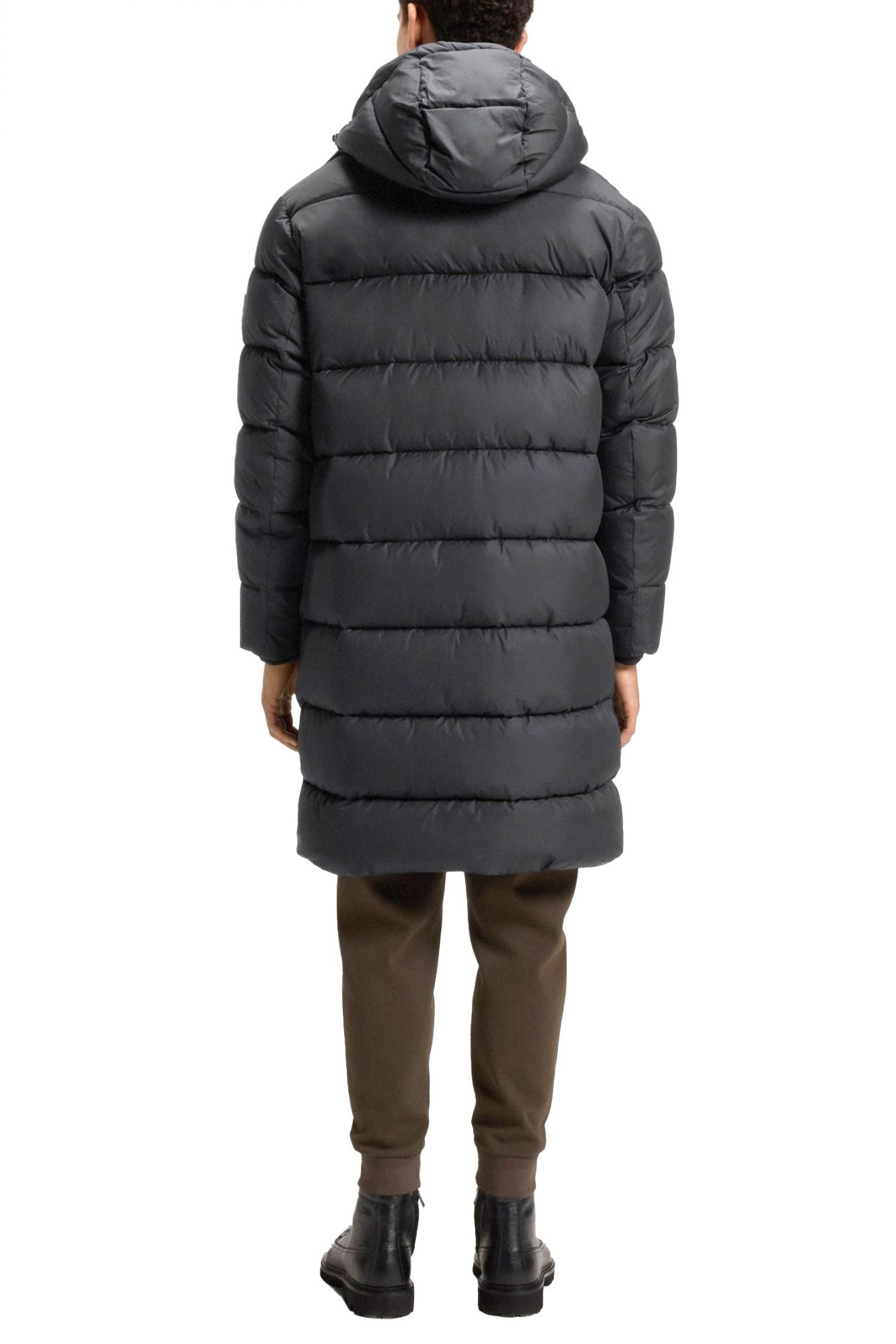 BOSS ΜΠΟΥΦΑΝ PUFFER H-CENUTO HOODIE ΜΑΥΡΟ