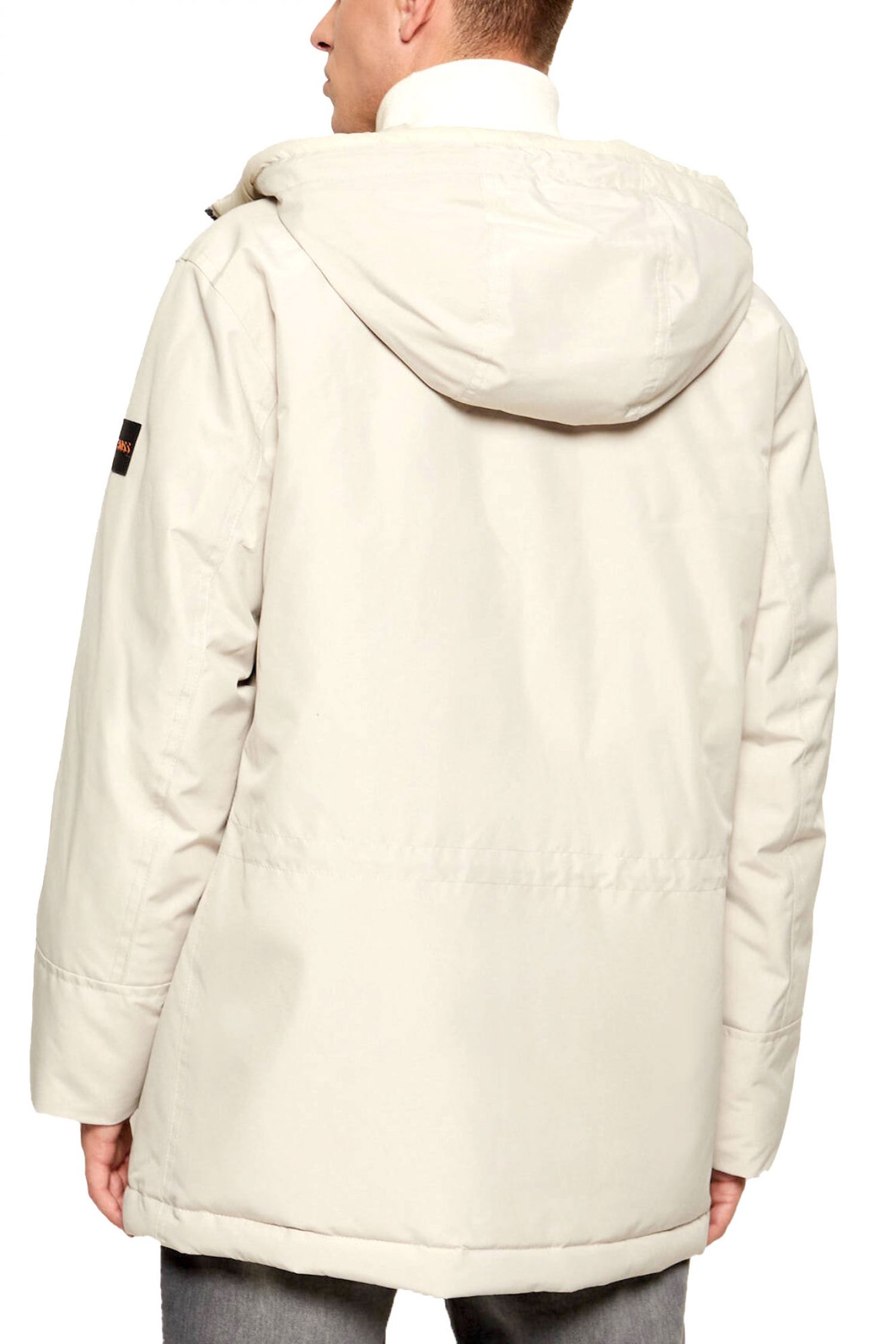 BOSS CASUAL ΜΠΟΥΦΑΝ JACKET ΚΟΥΚΟΥΛΑ OSIASS 1 ΕΚΡΟΥ