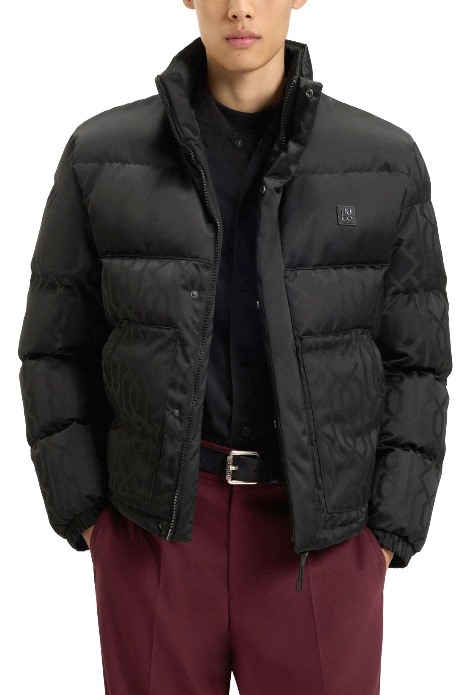 HUGO ΜΠΟΥΦΑΝ ΦΟΥΣΚΩΤΟ BALTO2541 LOGO ΜΕΤΑΛΛΙΚΟ ΜΑΥΡΟ