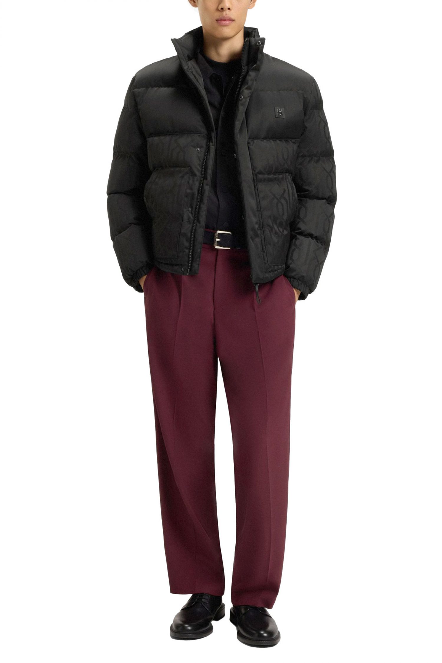 HUGO ΜΠΟΥΦΑΝ ΦΟΥΣΚΩΤΟ BALTO2541 LOGO ΜΕΤΑΛΛΙΚΟ ΜΑΥΡΟ