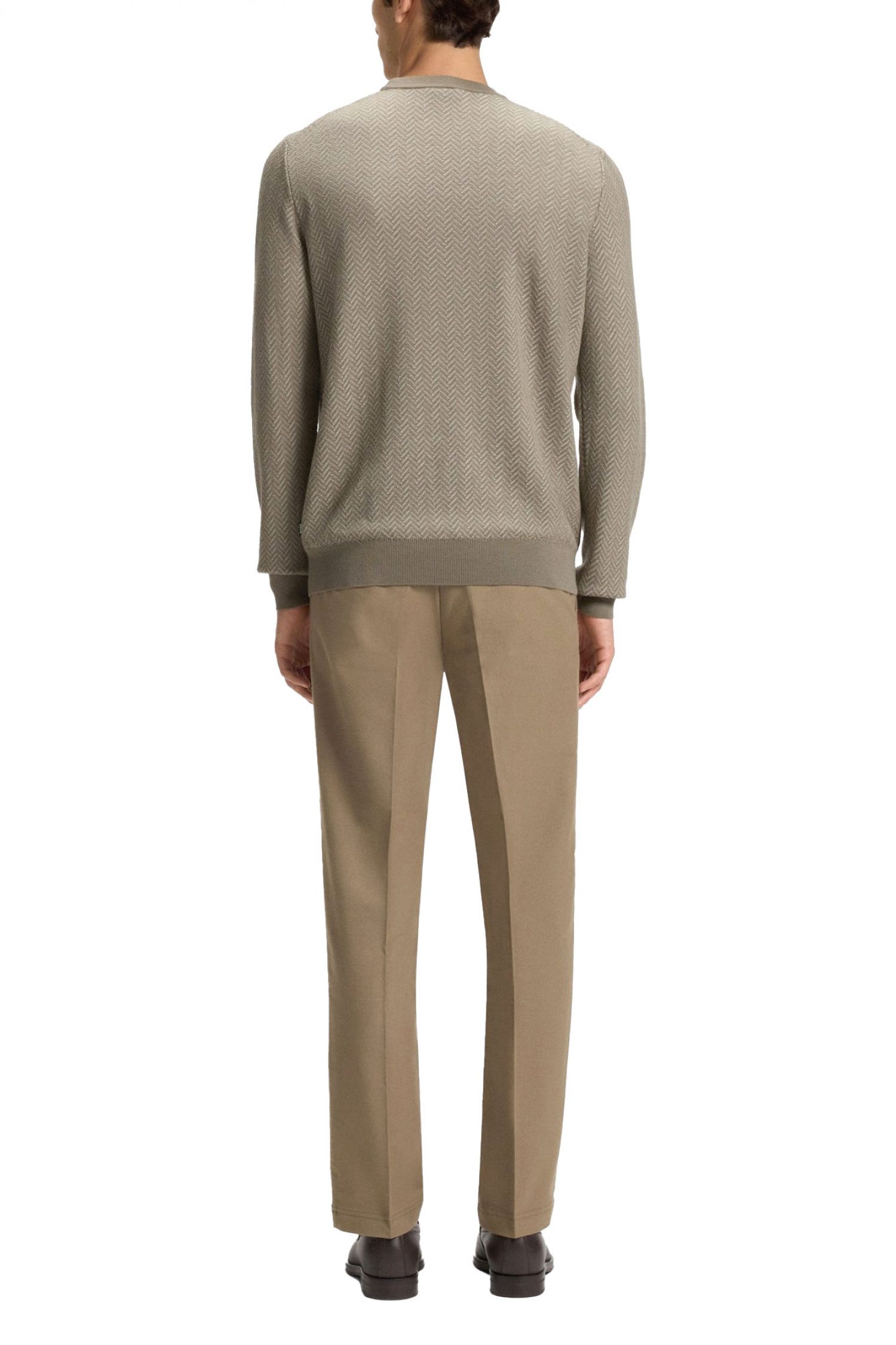 BOSS ΠΛΕΚΤΟ CREW NECK H-HABITO ΜΠΕΖ