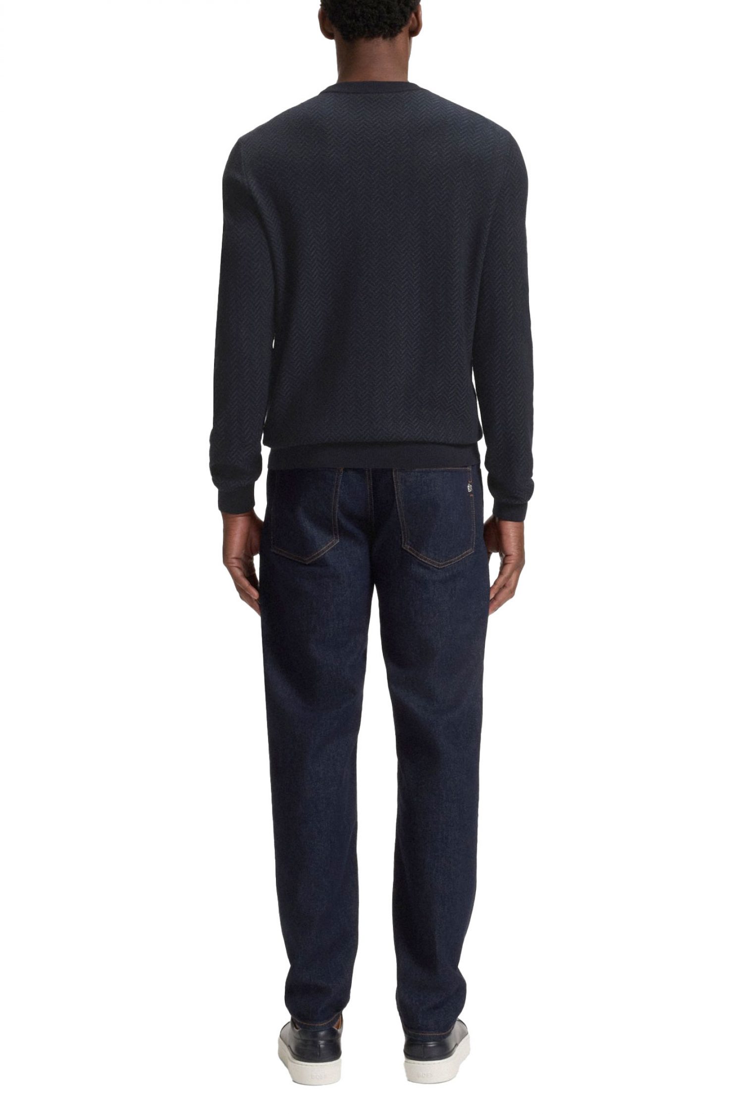 BOSS ΠΛΕΚΤΟ CREW NECK H-HABITO ΜΠΛΕ