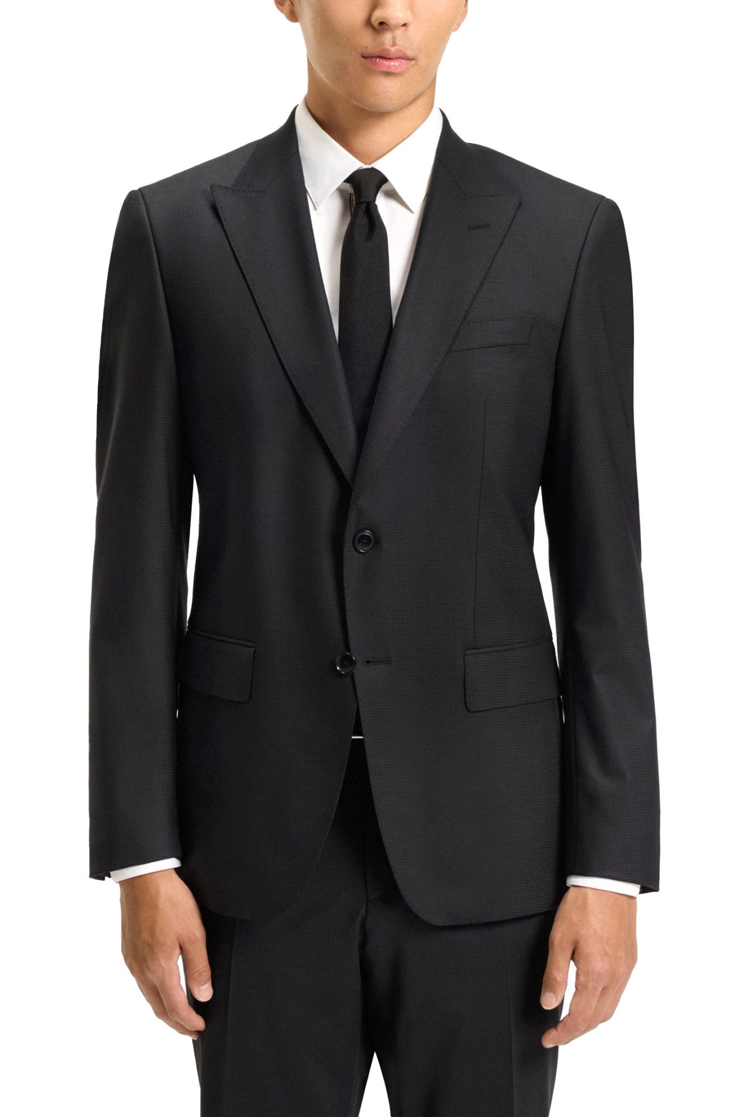 BOSS ΚΟΣΤΟΥΜΙ ΔΙΚΟΥΜΠΟ ΜΙΚΡΟΣΧΕΔΙΟ SLIM FIT H-HUGE-2PCS-PEAK-253 ΜΑΥΡΟ φωτογραφία