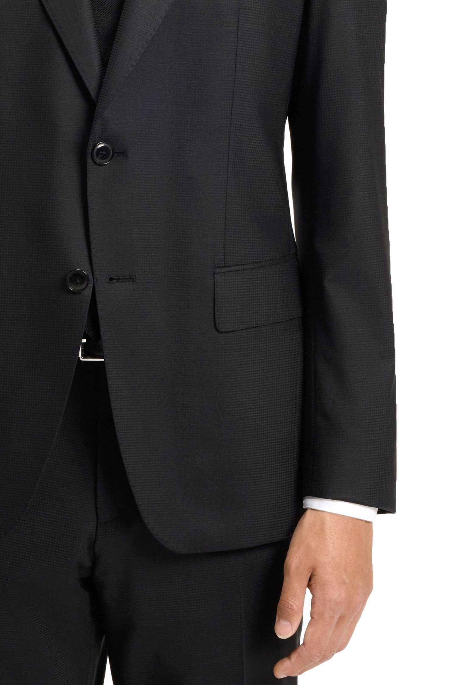 BOSS ΚΟΣΤΟΥΜΙ ΔΙΚΟΥΜΠΟ ΜΙΚΡΟΣΧΕΔΙΟ SLIM FIT H-HUGE-2PCS-PEAK-253 ΜΑΥΡΟ φωτογραφία