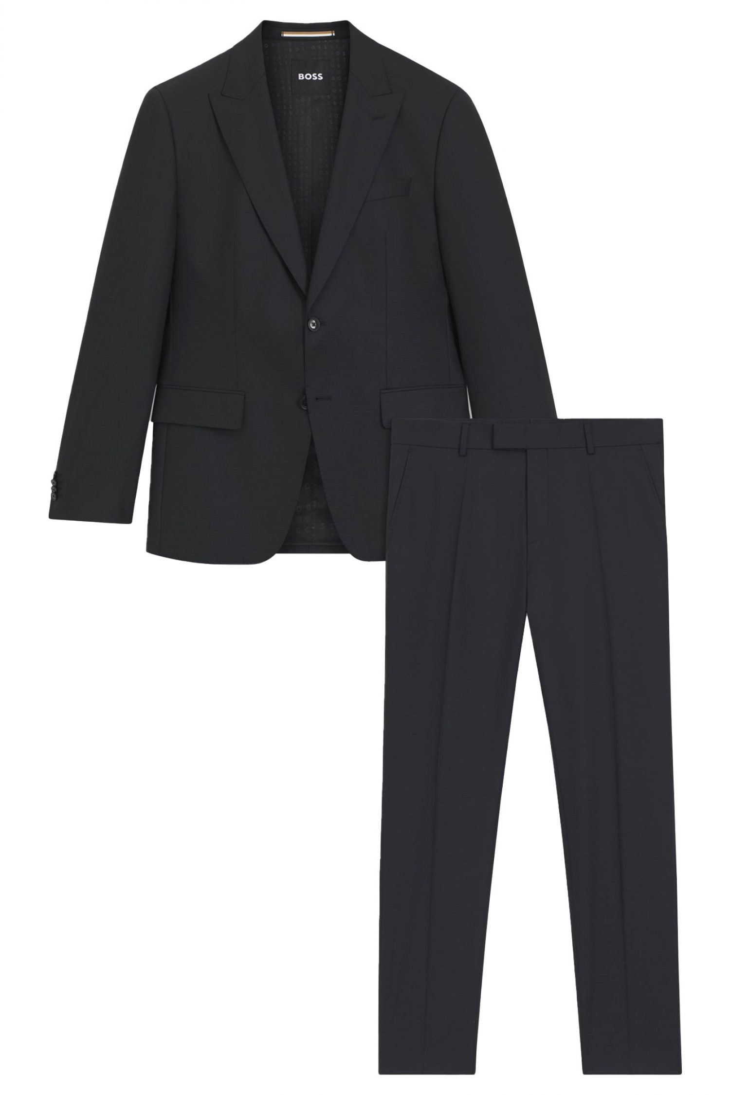 BOSS ΚΟΣΤΟΥΜΙ ΔΙΚΟΥΜΠΟ ΜΙΚΡΟΣΧΕΔΙΟ SLIM FIT H-HUGE-2PCS-PEAK-253 ΜΑΥΡΟ φωτογραφία