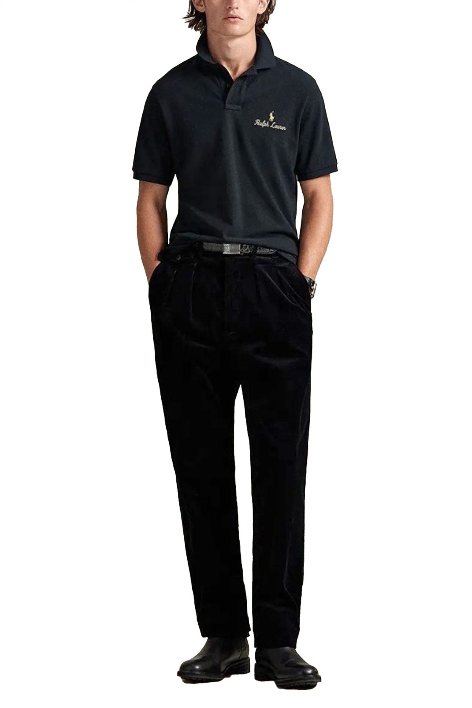 RALPH LAUREN POLO CLASSIC FIT GOLD LOGO ΜΑΥΡΟ