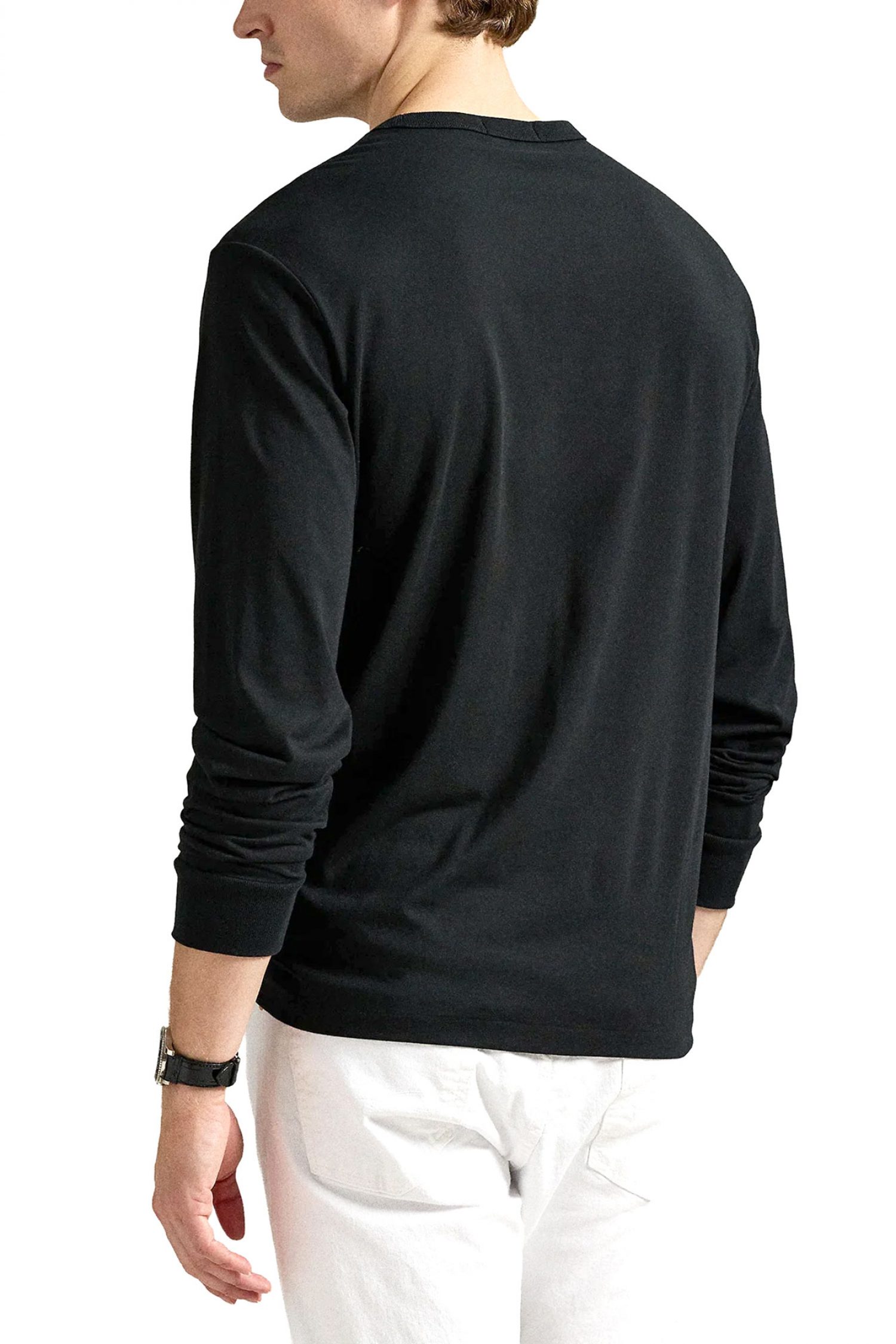 RALPH LAUREN T-SHIRT GOLD LOGO ΜΑΥΡΟ