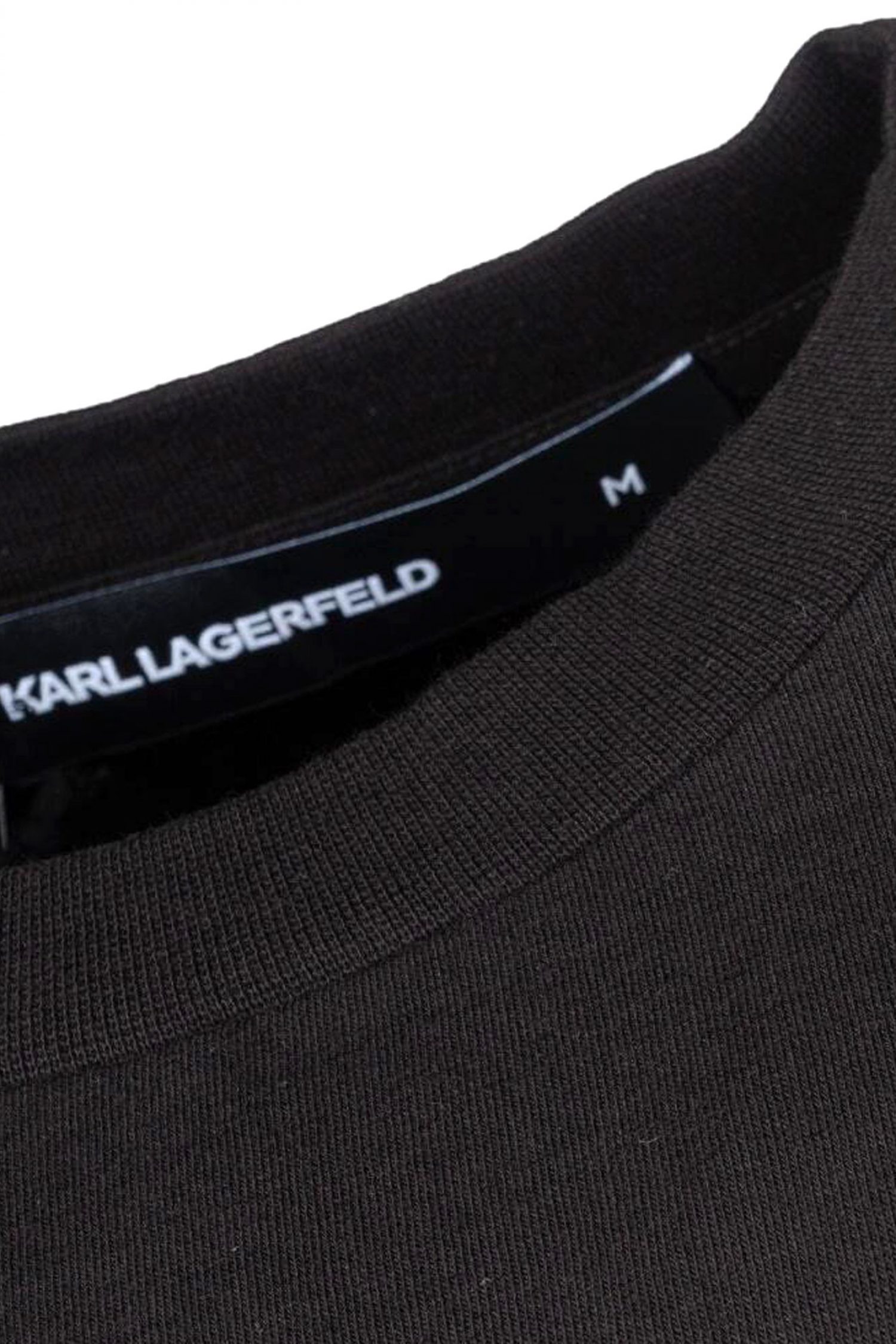 KARL LAGERFELD T-SHIRT CREW NECK GOLD LOGO ΜΑΥΡΟ