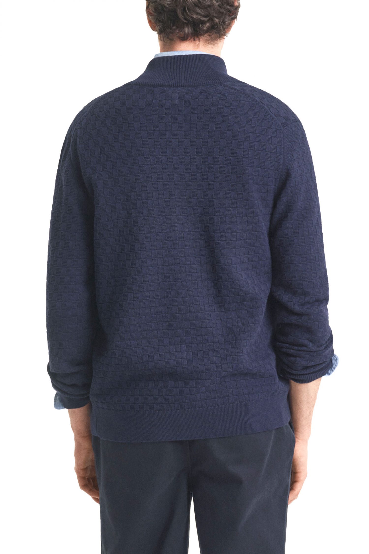 GANT ΠΛΕΚΤΟ FULLZIP MICRO TEXTURE FZ ΜΠΛΕ