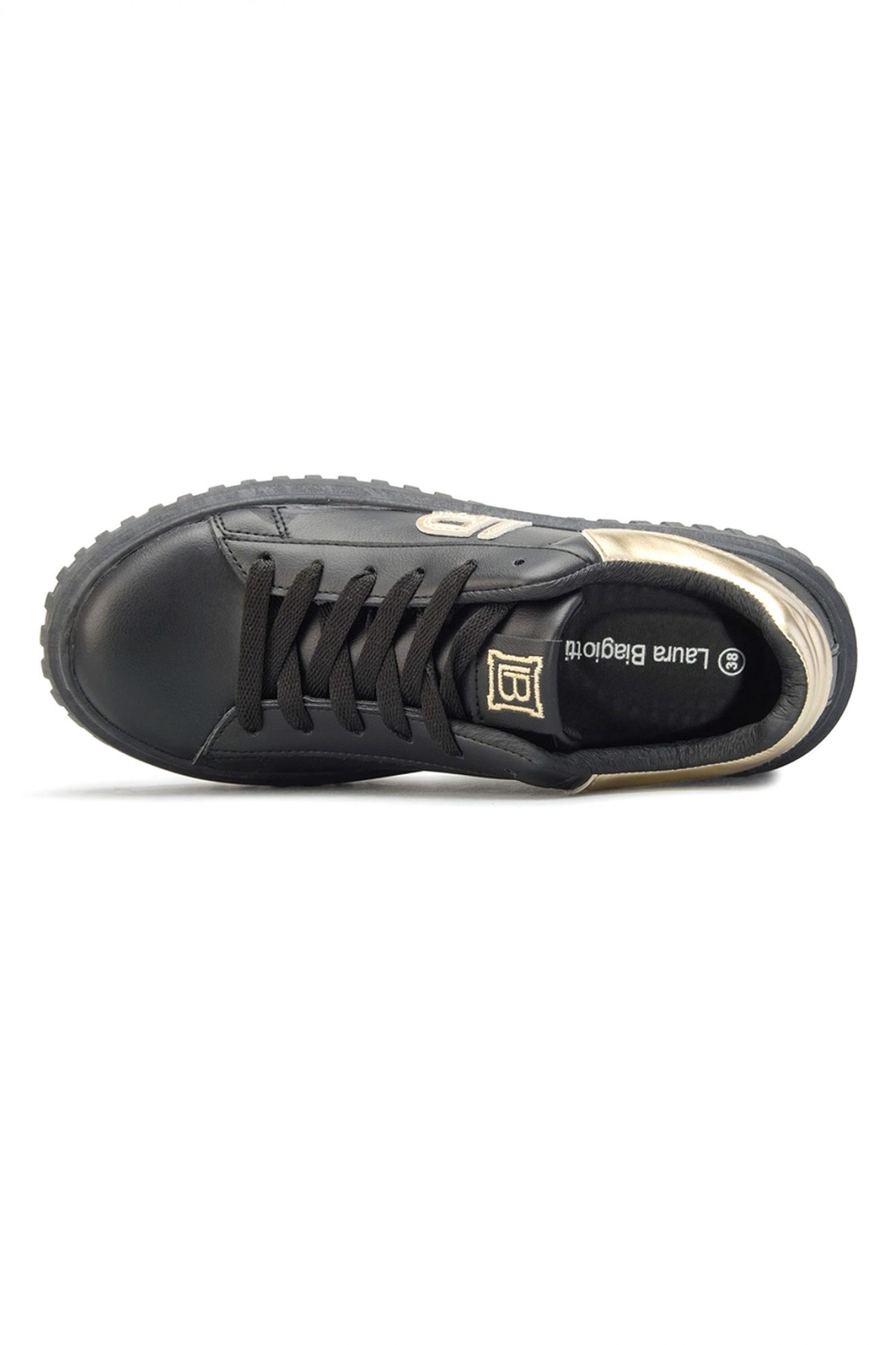 LAURA BIAGIOTTI ΠΑΠΟΥΤΣΙΑ SNEAKERS LOGO ΜΑΥΡΟ φωτογραφία