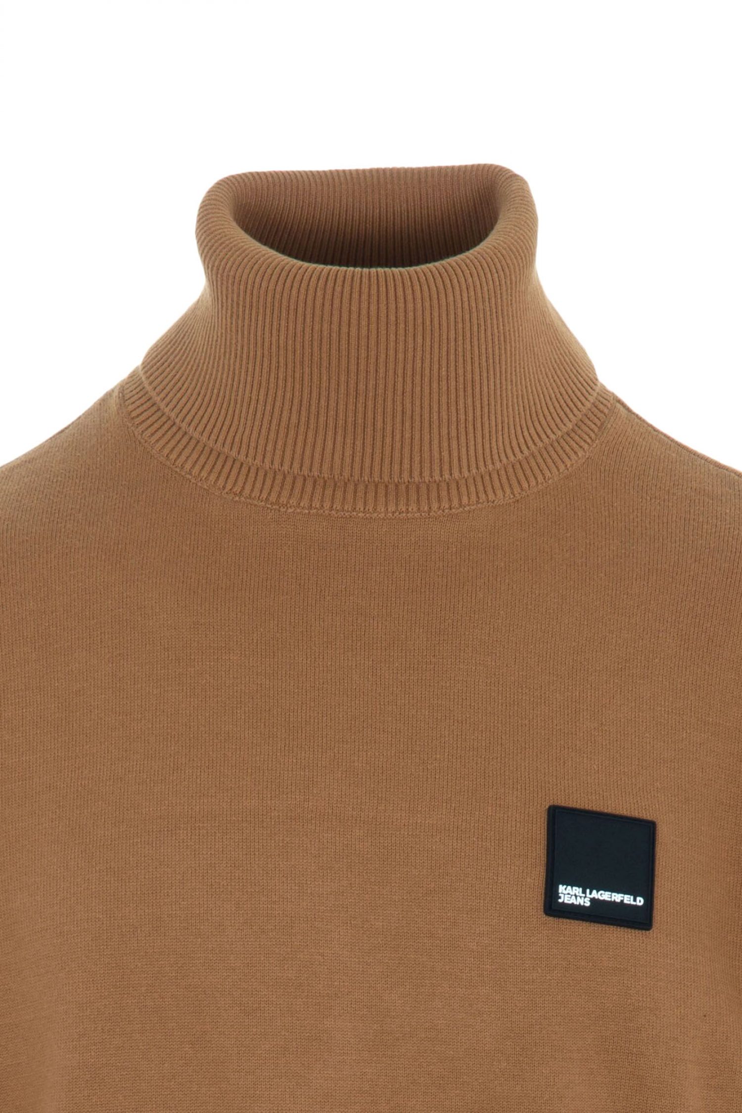 KARL LAGERFELD JEANS ΠΛΕΚΤΟ ROLLNECK REGULAR FIT ΚΑΜΕΛ