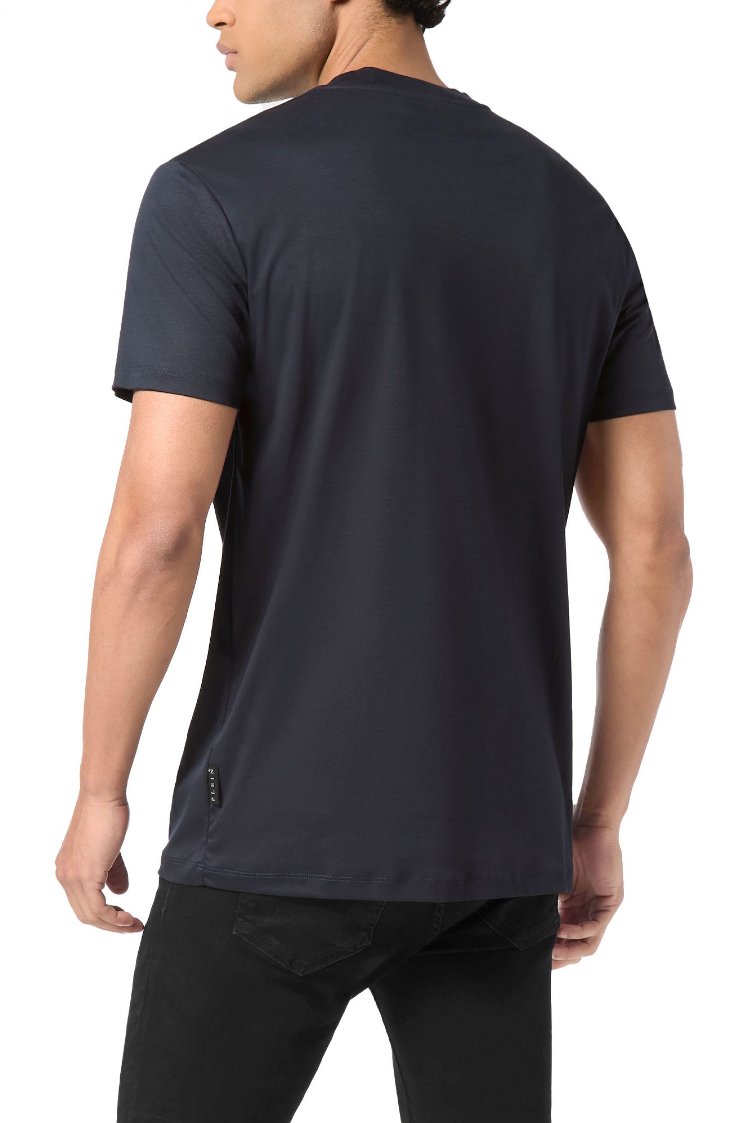 PHILIPP PLEIN T-SHIRT ROUND NECK HEXAGON ΜΠΛΕ