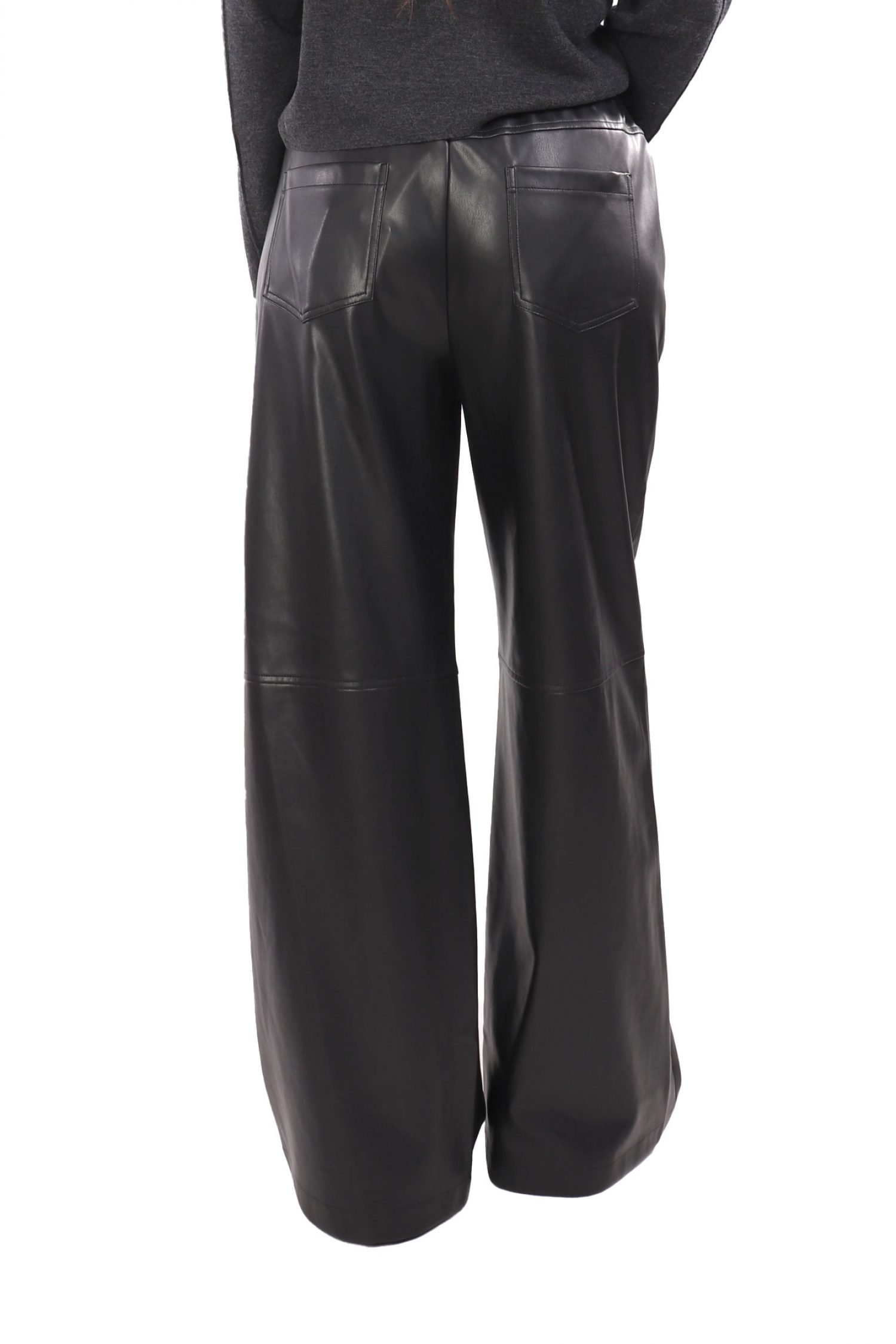 LIU-JO ΠΑΝΤΕΛΟΝΙ FAUX LEATHER ΛΑΣΤΙΧΟ ΜΕΣΗ ΤΣΕΠΕΣ ΜΑΥΡΟ φωτογραφία