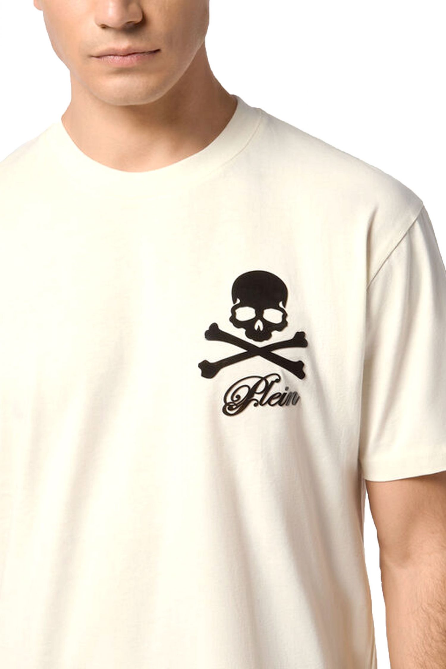 PHILIPP PLEIN T-SHIRT GLASS SKULL ΥΠΟΛΕΥΚΟ