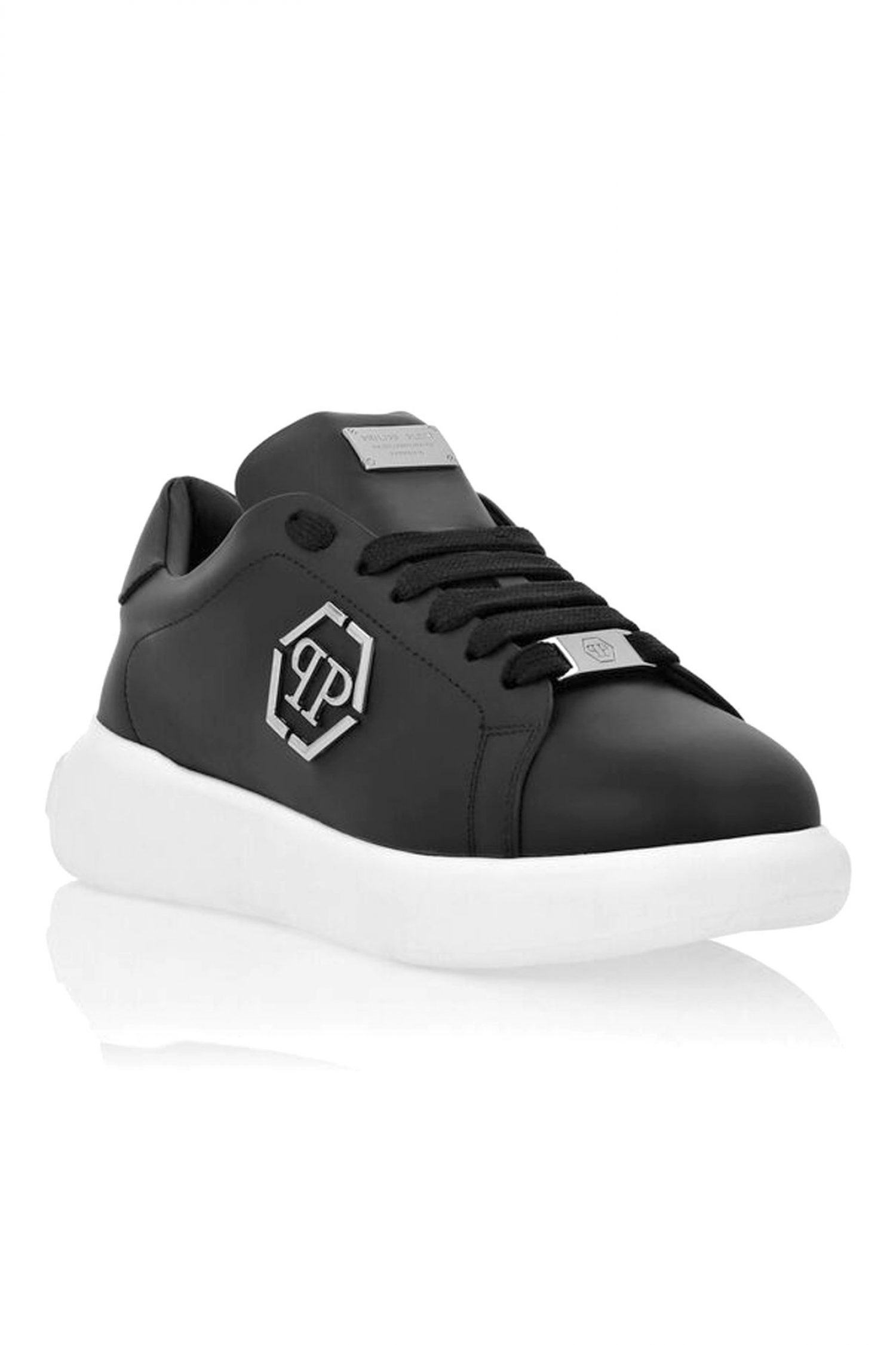 PHILIPP PLEIN ΠΑΠΟΥΤΣΙΑ SNEAKERS PREDATOR HEXAGON PP ΜΑΥΡΟ-ΛΕΥΚΟ