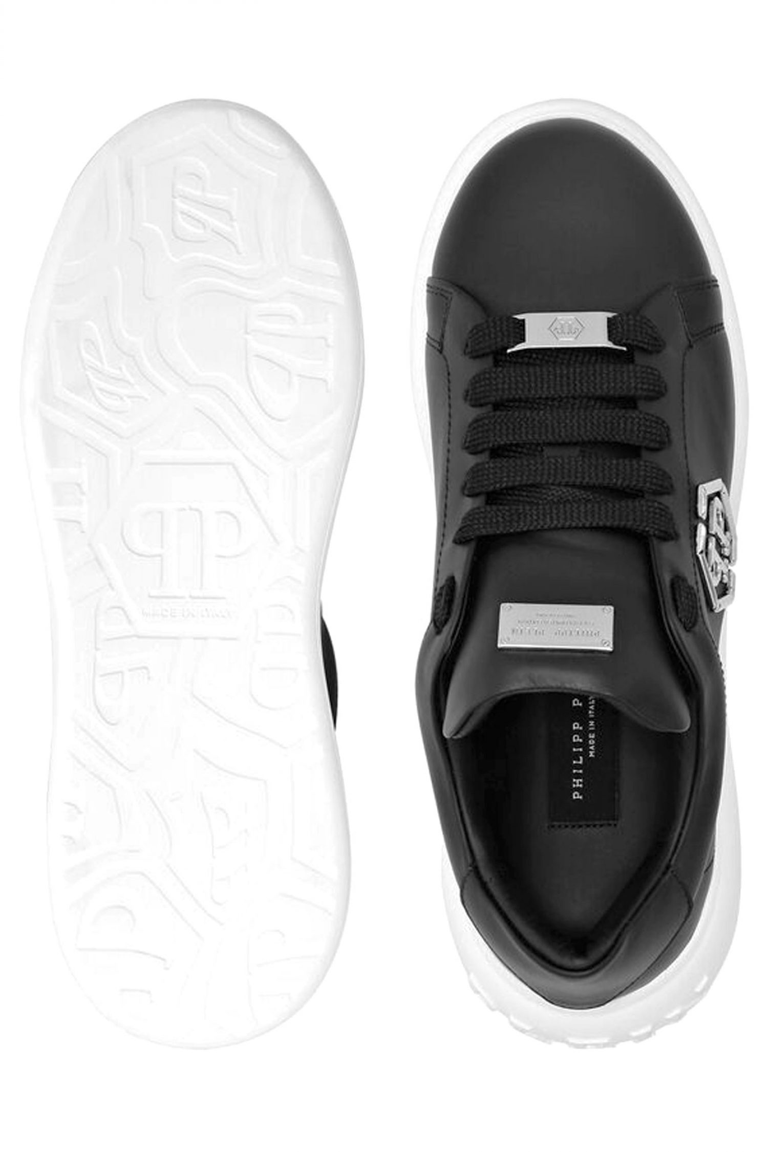 PHILIPP PLEIN ΠΑΠΟΥΤΣΙΑ SNEAKERS PREDATOR HEXAGON PP ΜΑΥΡΟ-ΛΕΥΚΟ
