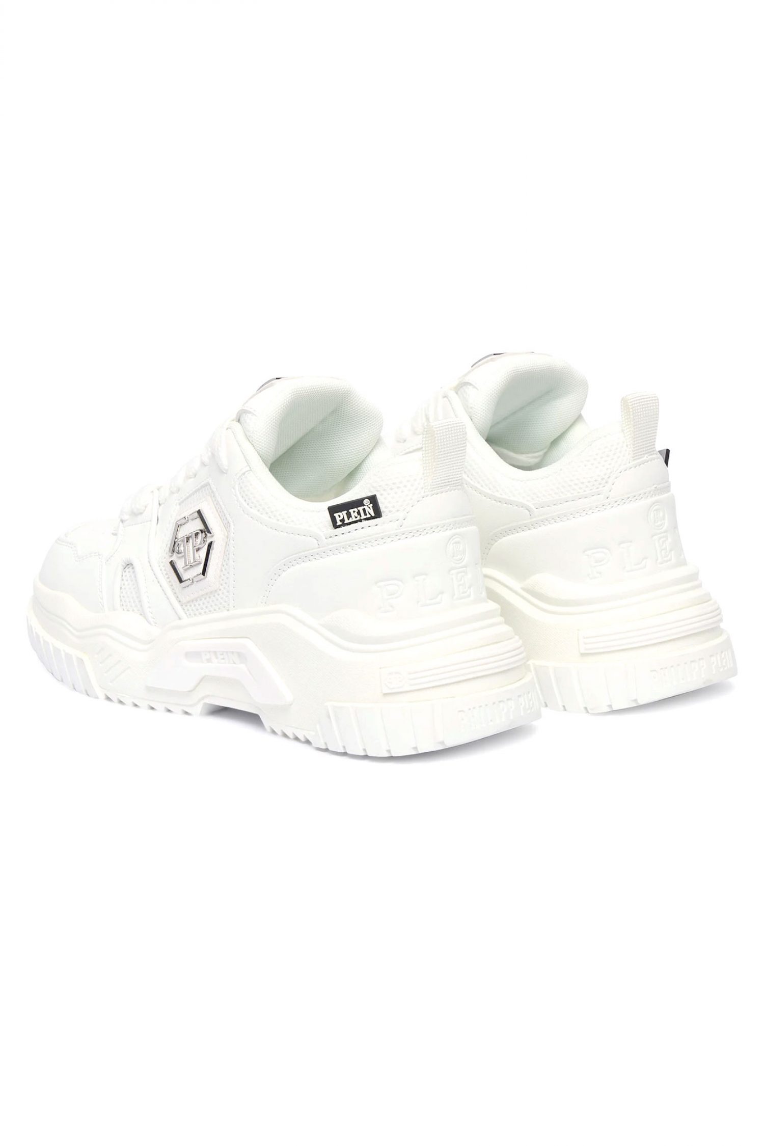 PHILIPP PLEIN ΠΑΠΟΥΤΣΙΑ SNEAKERS NUBUCK LOW TOP SNEAKERS COCCO ΛΕΥΚΟ