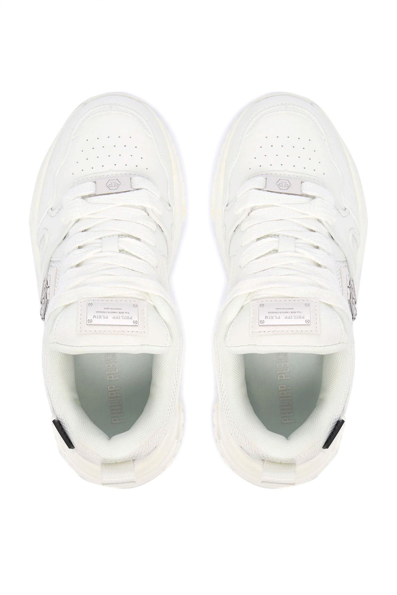 PHILIPP PLEIN ΠΑΠΟΥΤΣΙΑ SNEAKERS NUBUCK LOW TOP SNEAKERS COCCO ΛΕΥΚΟ